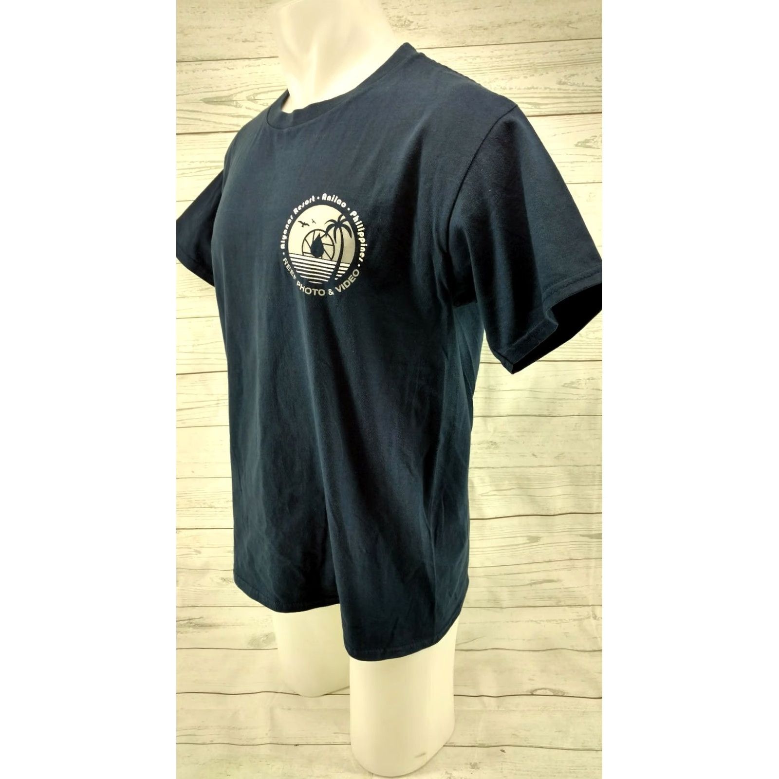 Gildan Gildan T-Shirt Blue Shirt Men Large Regular Cotton Short Sleeve Round Neck Vintage No Size US L / EU 52-54 / 3 - 3 Thumbnail