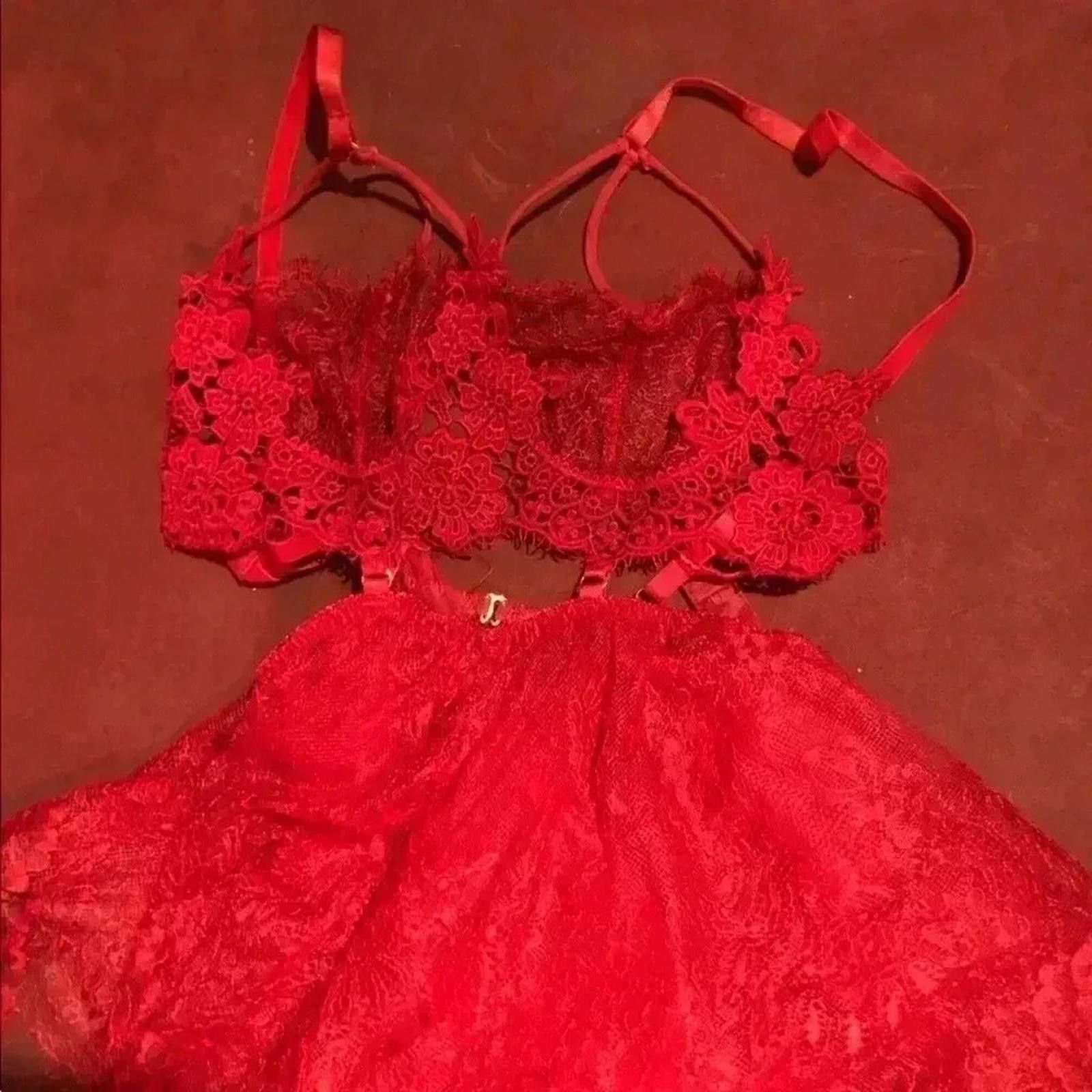 Designer Red lingerie Size ONE SIZE - 3 Thumbnail