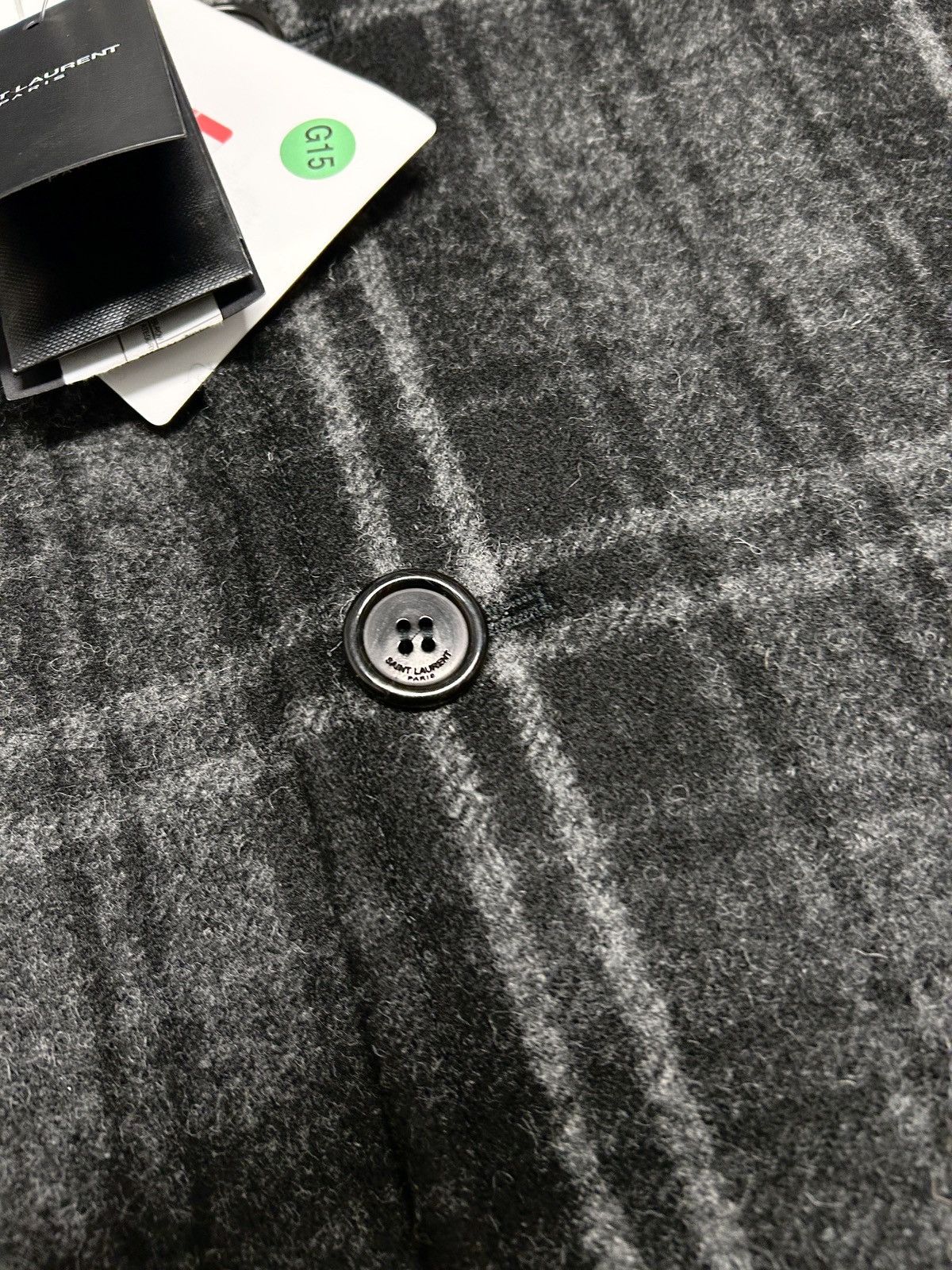 Saint Laurent Paris FW2019 Alpaca Wool Plaid Fur Coat Size US M / EU 48-50 / 2 - 7 Thumbnail