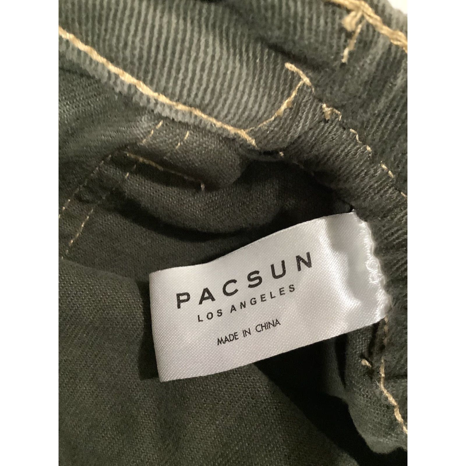 Pacsun Pacsun Cargo Pants Large Green Relaxed Fit Elastic Waist Straight Leg Women's Pants Size 36" / US 14 / IT 50 - 6 Thumbnail