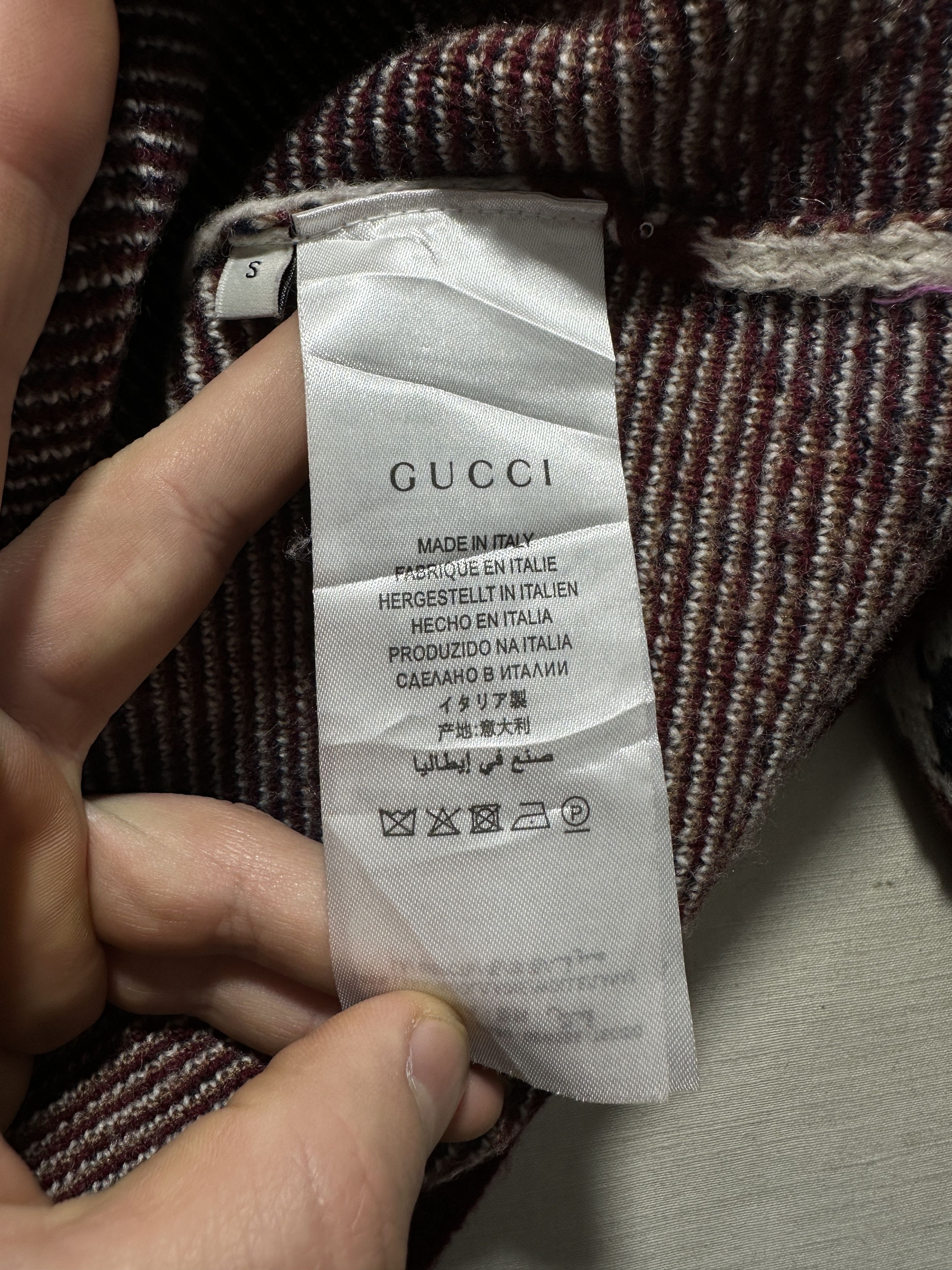Gucci Rare Gucci Horsebit Argyle Wool Sweater V-Neck Italy Size S Size US S / EU 44-46 / 1 - 11 Thumbnail