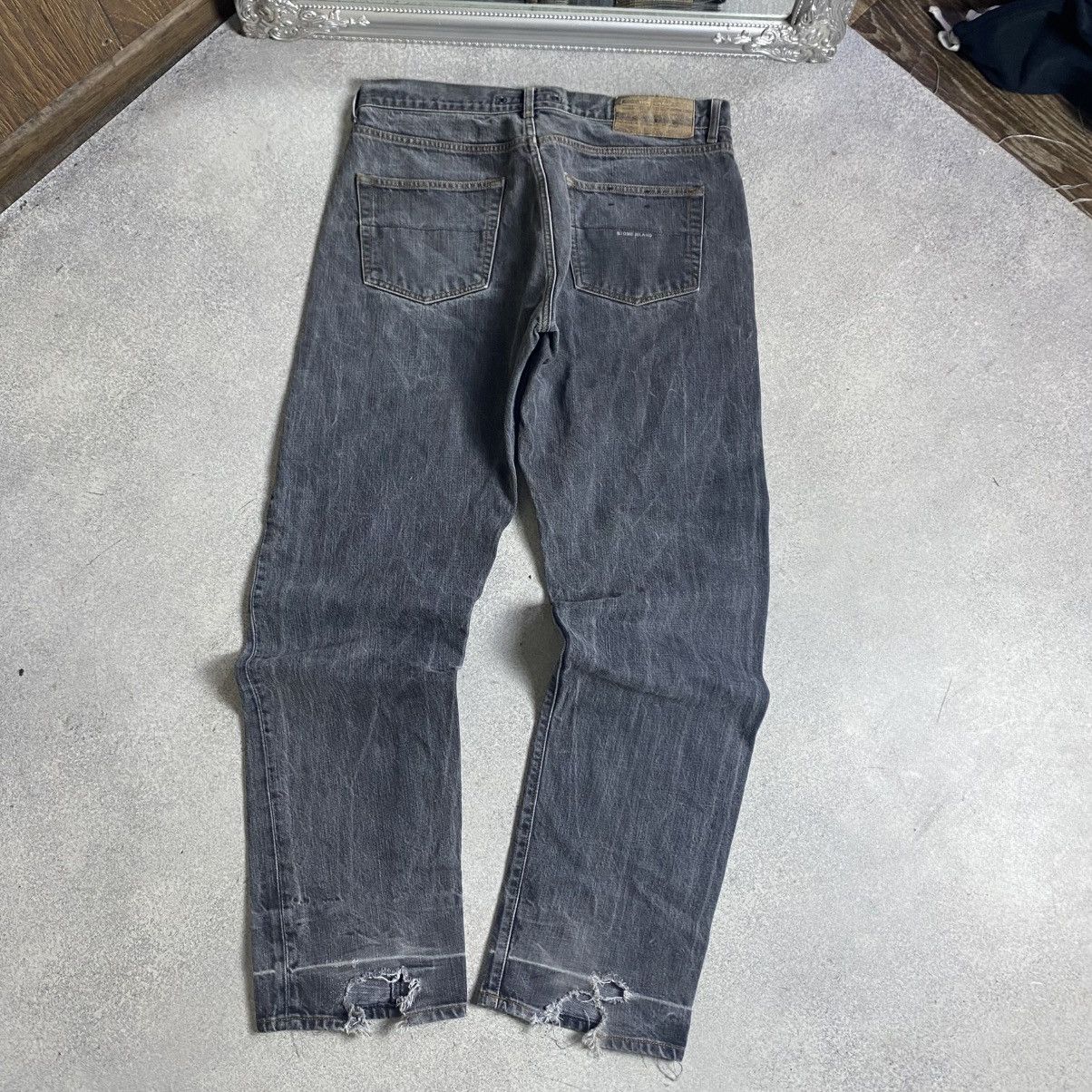 Stone Island Vintage 80s Trashed Stone Island Jeans Patch Logo Dnim pants Size US 36 / EU 52 - 2 Thumbnail