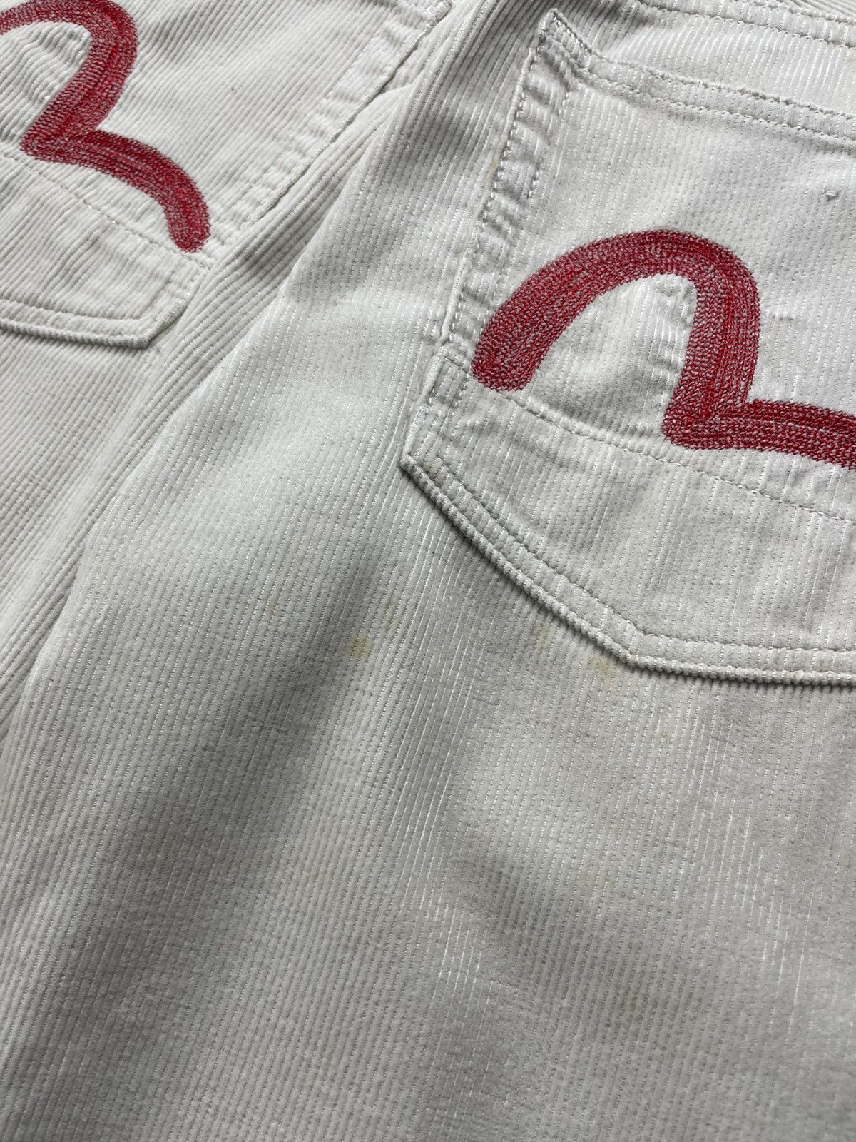 Evisu Evisu Japan Vintage Rare Corduroy Beige Buckle Back Jeans Size 28" / US 6 / IT 42 - 6 Thumbnail