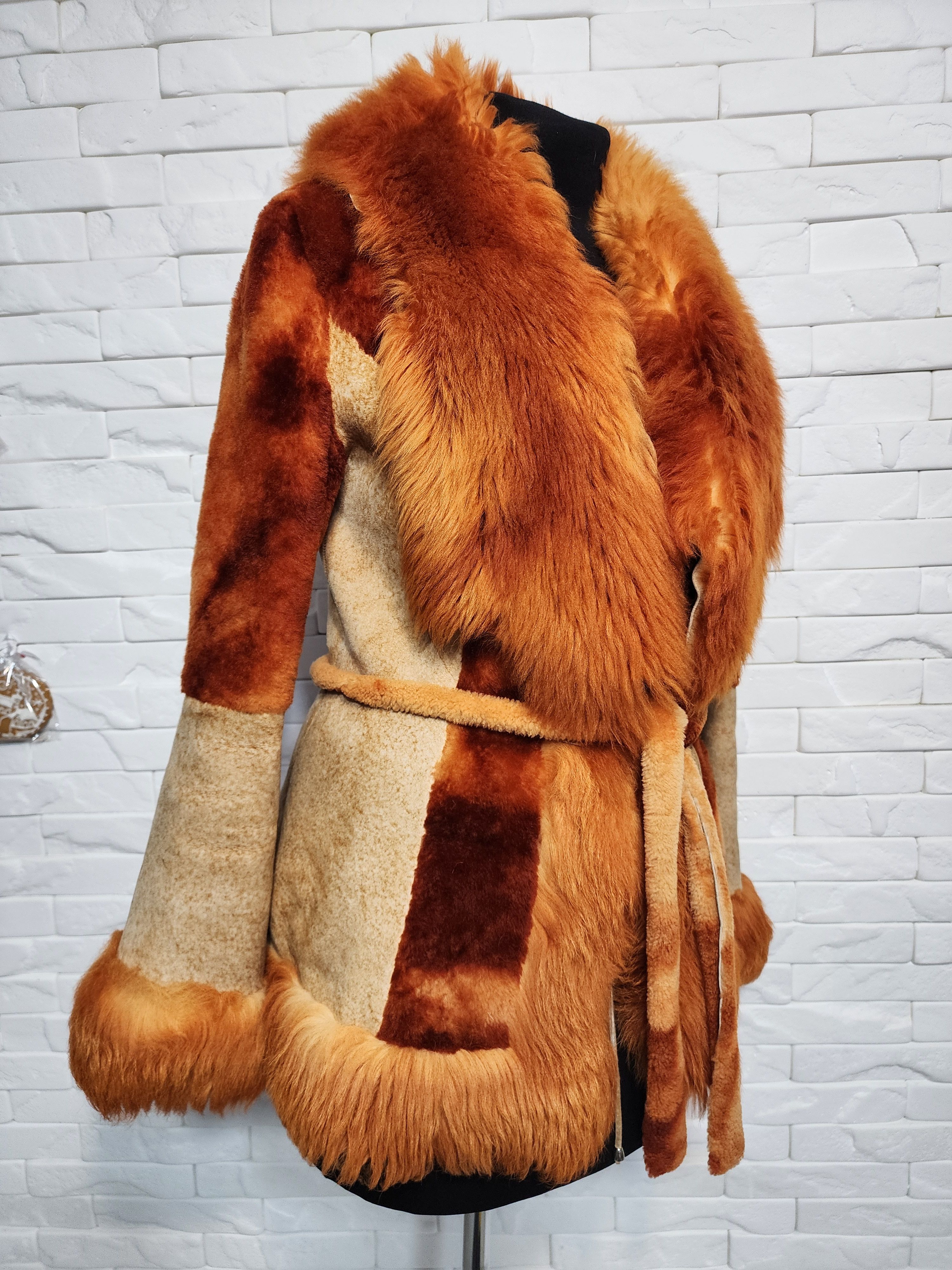 Furla Brown Sheepskin Coat: Double-Sided Goat Fur Coat. Size M / US 6-8 / IT 42-44 - 3 Thumbnail