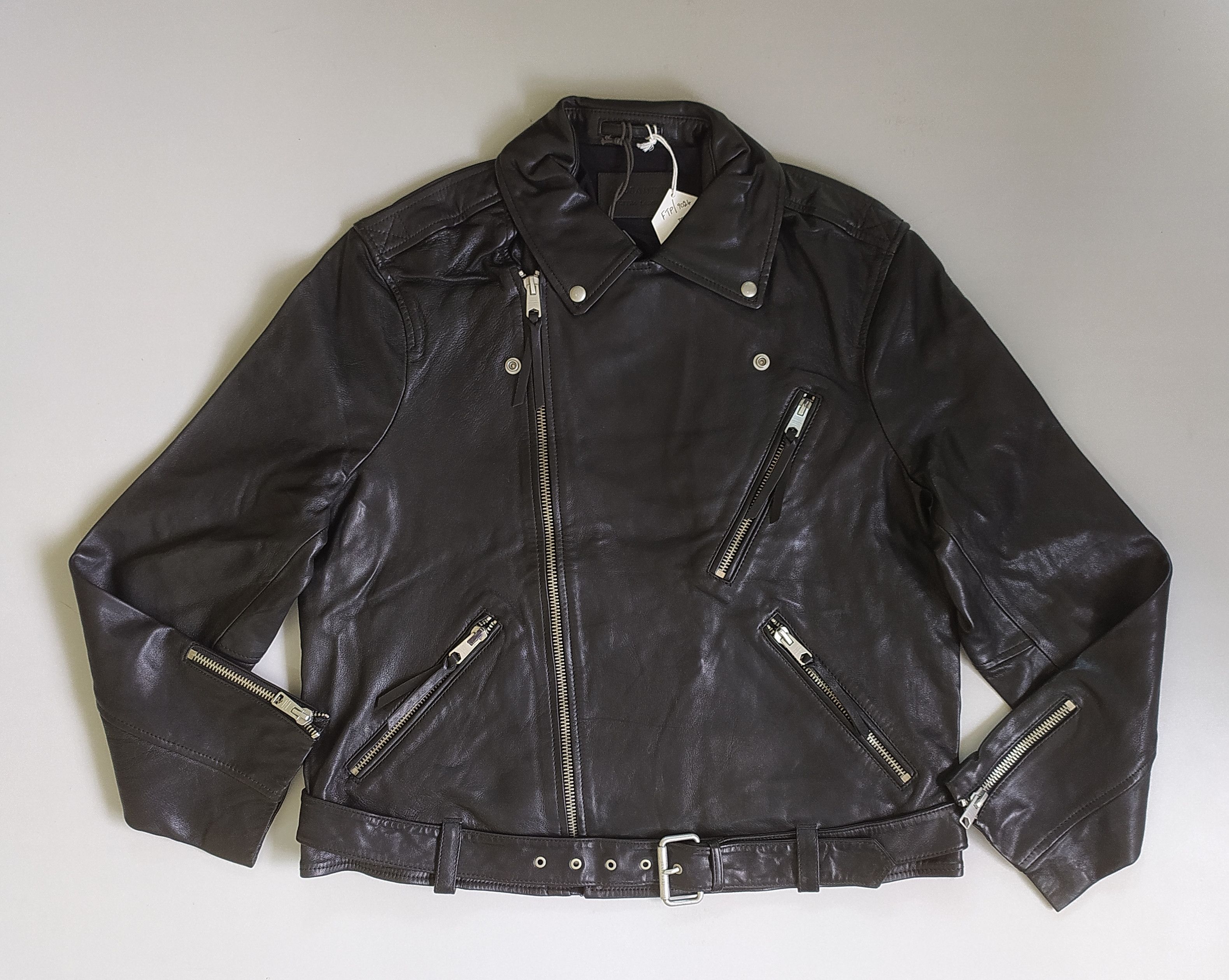 Allsaints ALLSAINTS Allen Biker Leather Jacket Free SHIPPING FTP/9024 Size US XL / EU 56 / 4 - 1 Thumbnail