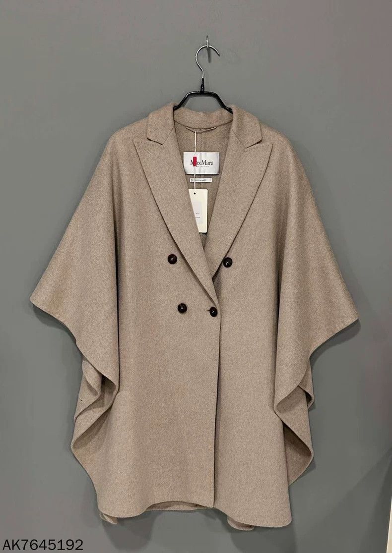 Max Mara Max Mara Max Mara Khaki Cashmere Double Breasted Cape Size L / US 10 / IT 46 - 1 Thumbnail