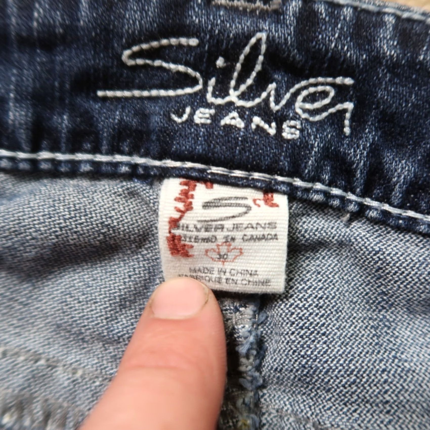 Silver Jeans Co. Silver Frances Jeans Womens 30x33 Blue Denim Bootcut Pants stretch Size 30" / US 8 / IT 44 - 5 Thumbnail