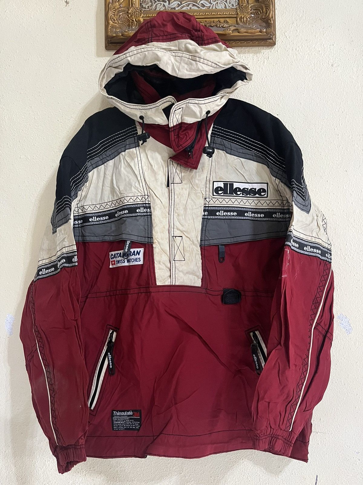 Ellesse Vintage Ellesse Hoodie Thinsulate Thermal Insulation Size US L / EU 52-54 / 3 - 1 Thumbnail