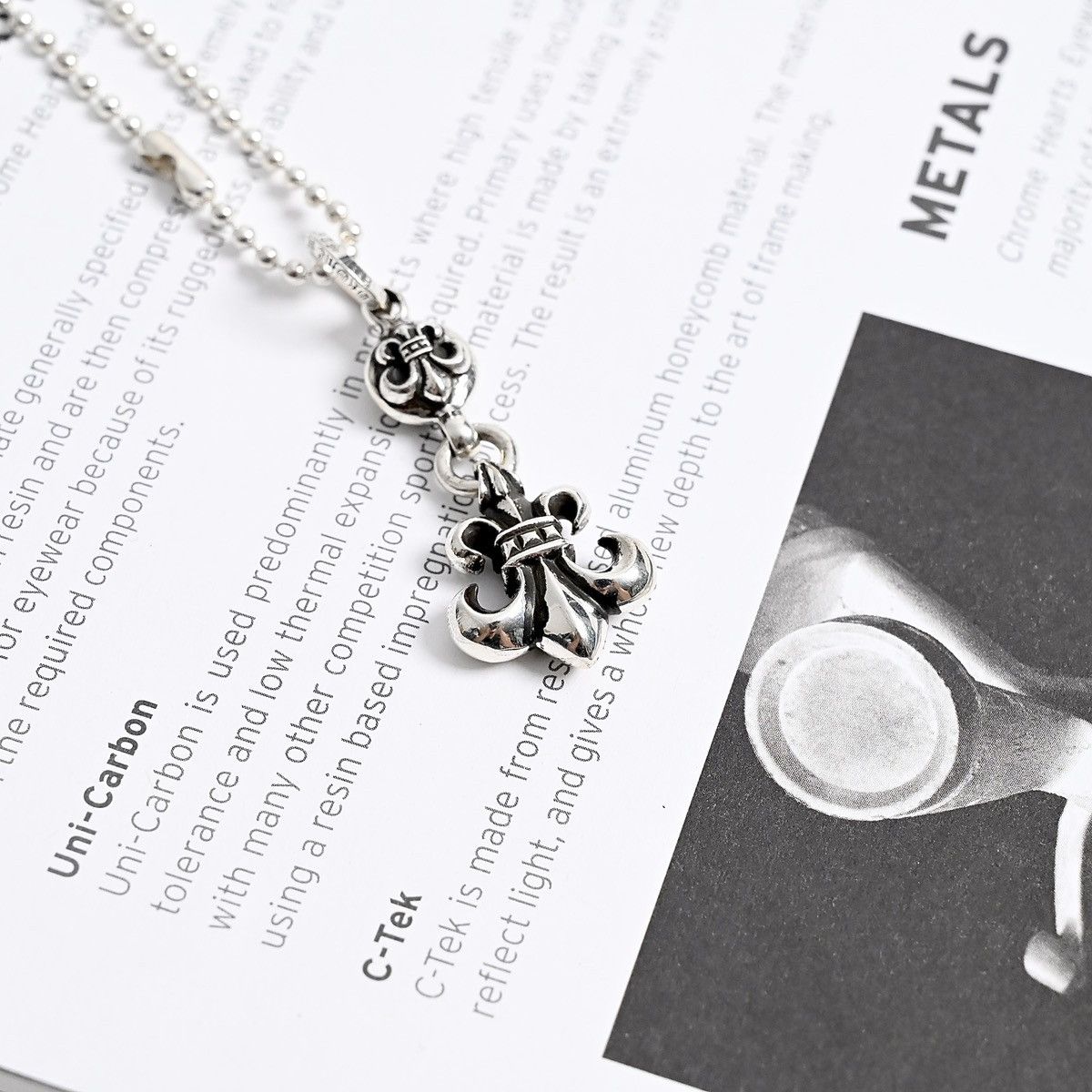Chrome Hearts CHROME HEARTS ONE BALL BS FLEUR SILVER NECKLACE
