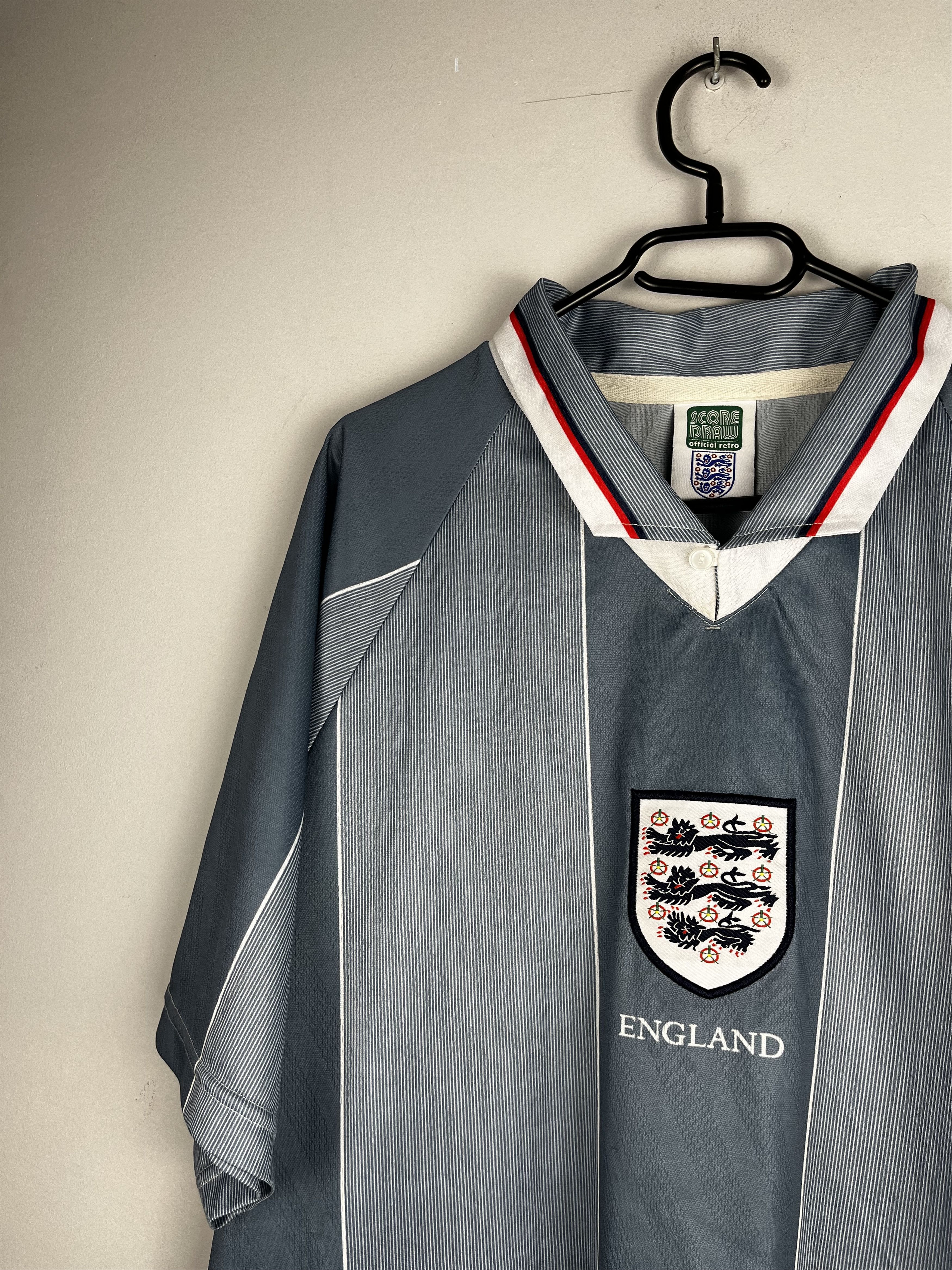 Vintage Score Draw England 1996 Away Jersey Size US XL / EU 56 / 4 - 2 Thumbnail