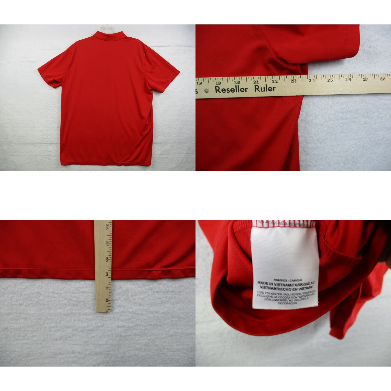 Nike Nike Golf Polo Shirt XL Men Red Short Sleeve Dri-Fit Swoosh Logo Shirt, Logo, Striped, Breathable, Moisture Wicking, 100% Polyester, Vintage: No Size US XL / EU 56 / 4 - 8 Thumbnail