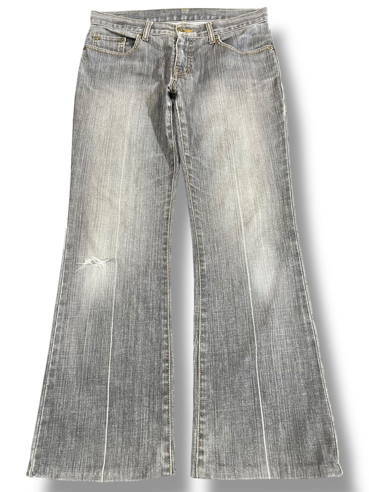 Vintage Black Uniqlo Flare Bell Bottom Denim
