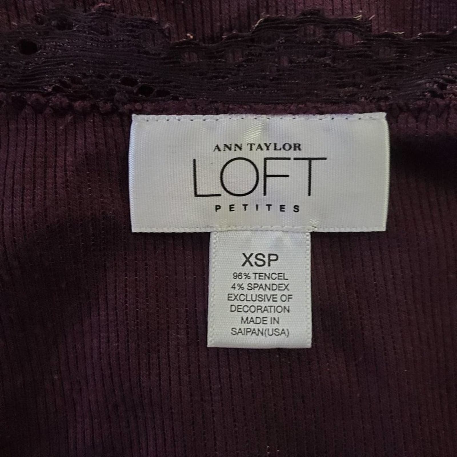 Loft Loft Maroon Ribbed Tank Top - XS Size XS / US 0-2 / IT 36-38 - 4 Thumbnail
