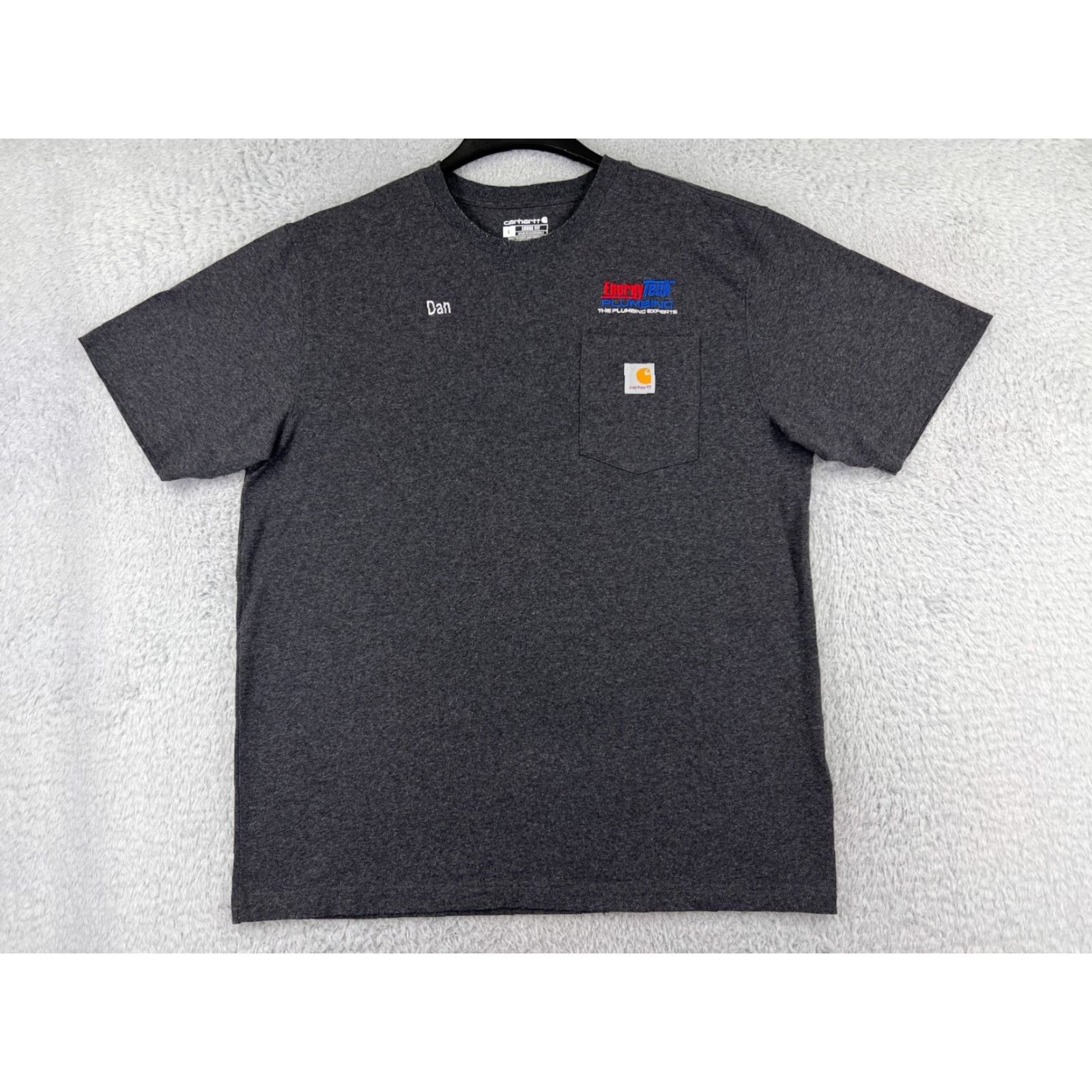 Carhartt Carhartt Shirt Mens Large Gray Dark Heather Pocket Crew Neck Cotton Blend Jersey Short Sleeve Work Logo Embroidered Size US L / EU 52-54 / 3 - 2 Thumbnail