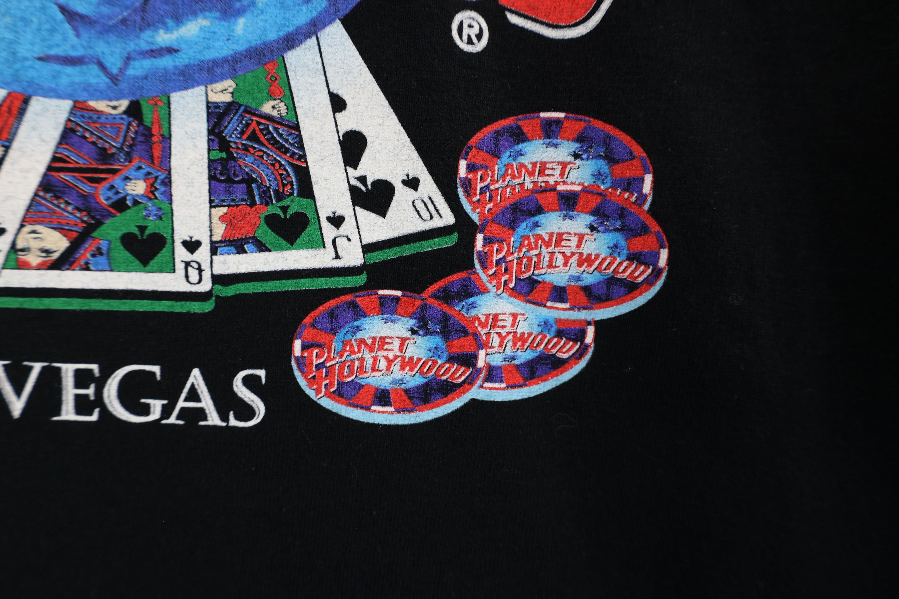 Vintage Vintage 90s Planet Hollywood Las Vegas Poker T-Shirt Black Size US XXL / EU 58 / 5 - 7 Thumbnail