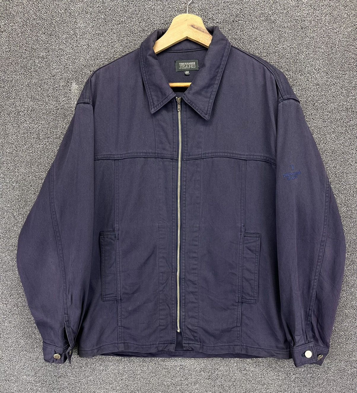 Trussardi Vintage Trussardi Jeans Luxury Rare Zip Up Jacket Size US L / EU 52-54 / 3 - 1 Thumbnail