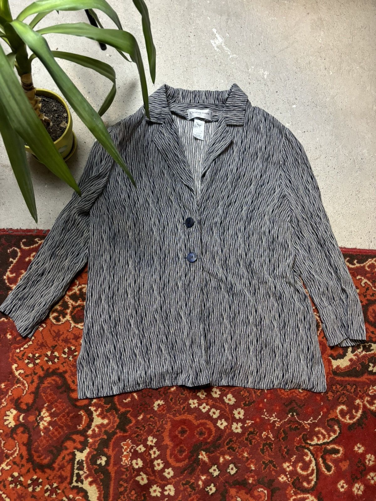 Designer × Vintage Vintage Christine Laure France Button Front Tunic Jacket Size L / US 10 / IT 46 - 1 Thumbnail