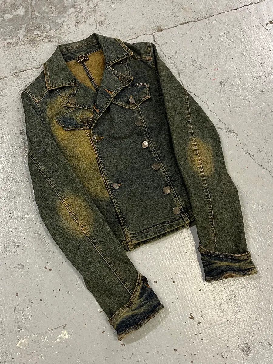 Vintage 2000s Plein Sud Blue Faded Denim Jacket Size S / US 4 / IT 40 - 4 Thumbnail