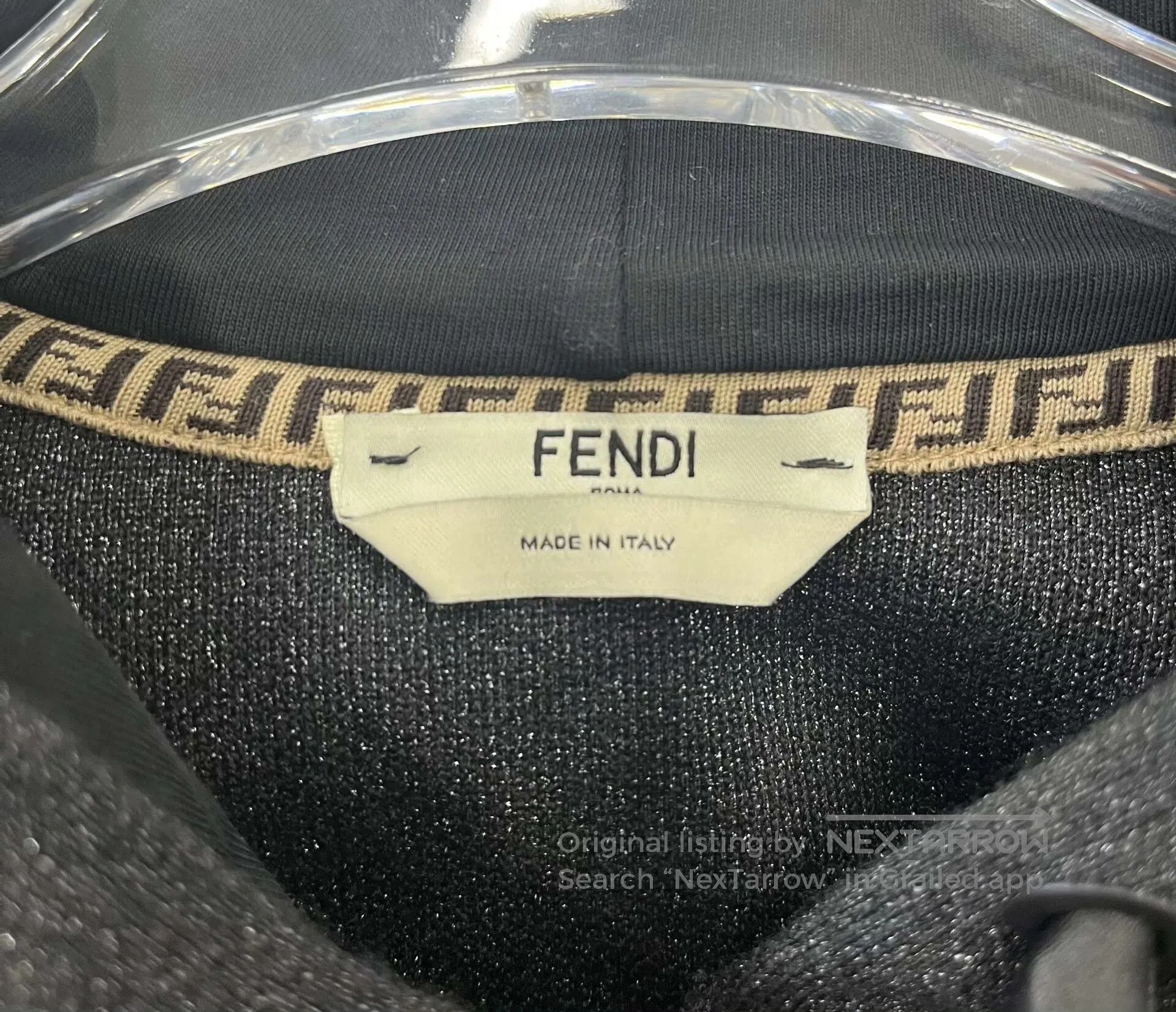 Fendi FENDI Black Black Gold Ribbon Pattern Embroidered Letter L Size US S / EU 44-46 / 1 - 4 Thumbnail