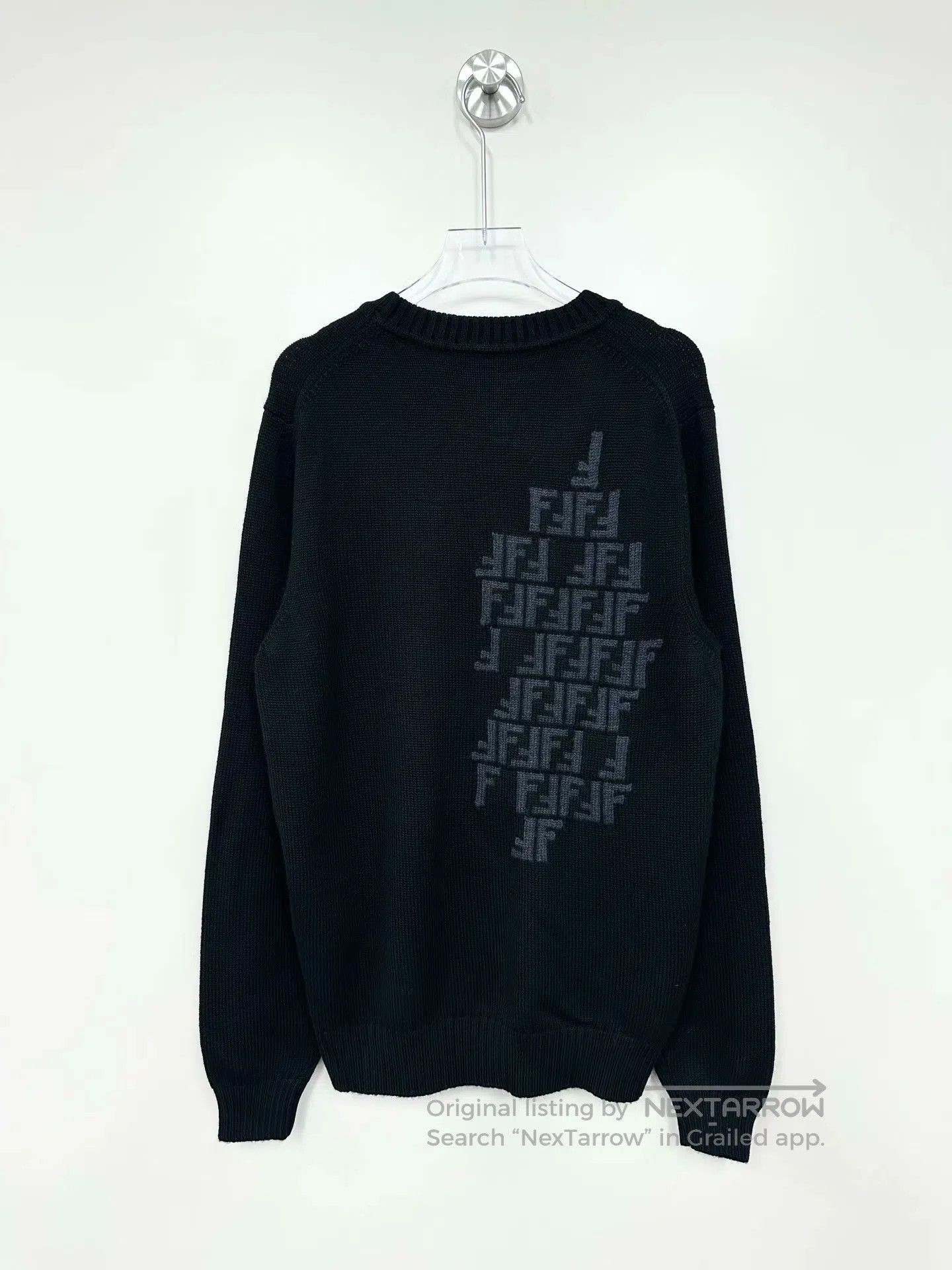 Fendi FENDI Black old logo wool knitted sweater| Size US S / EU 44-46 / 1 - 2 Thumbnail