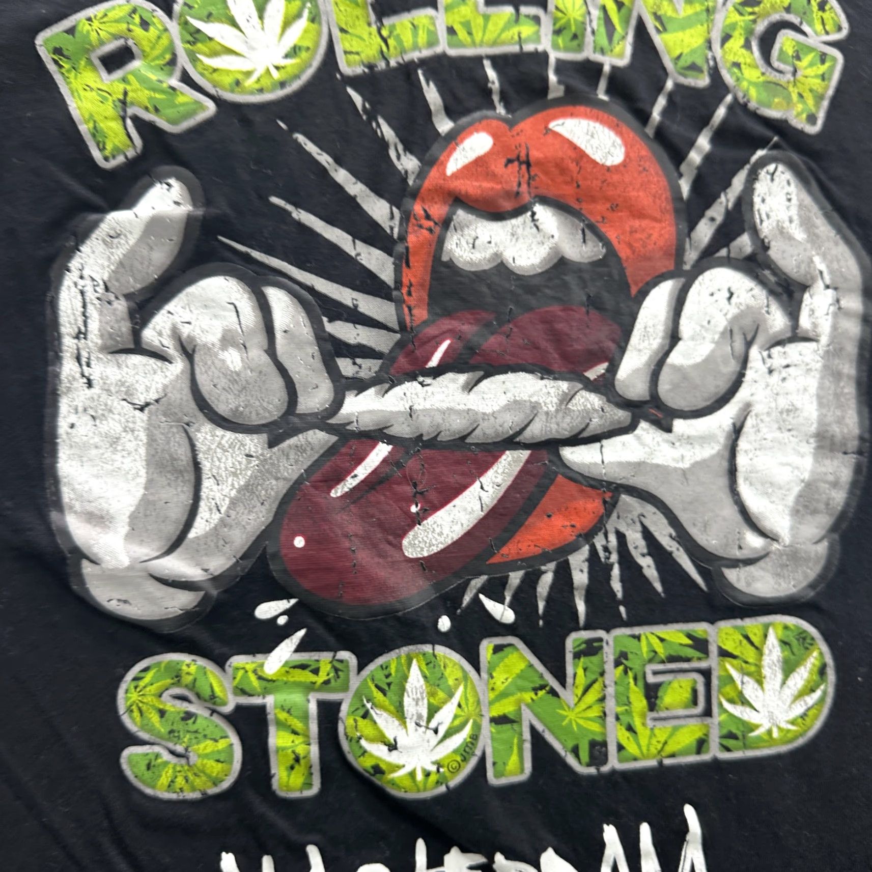Vintage Rolling Stoned Amsterdam Shirt Mens Medium Black Graphic Rock Novelty Size US M / EU 48-50 / 2 - 5 Thumbnail