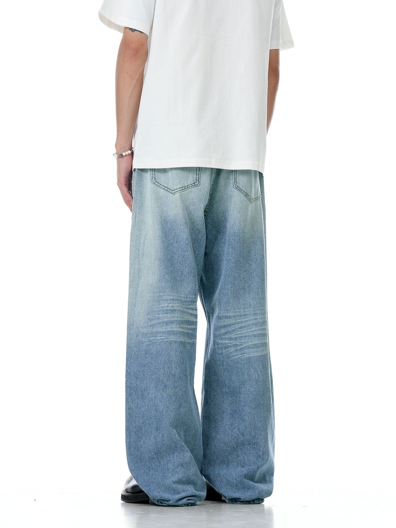 Jean Men's Washed Retro Clean-Fit Casual Jeans Size US 32 / EU 48 - 4 Thumbnail