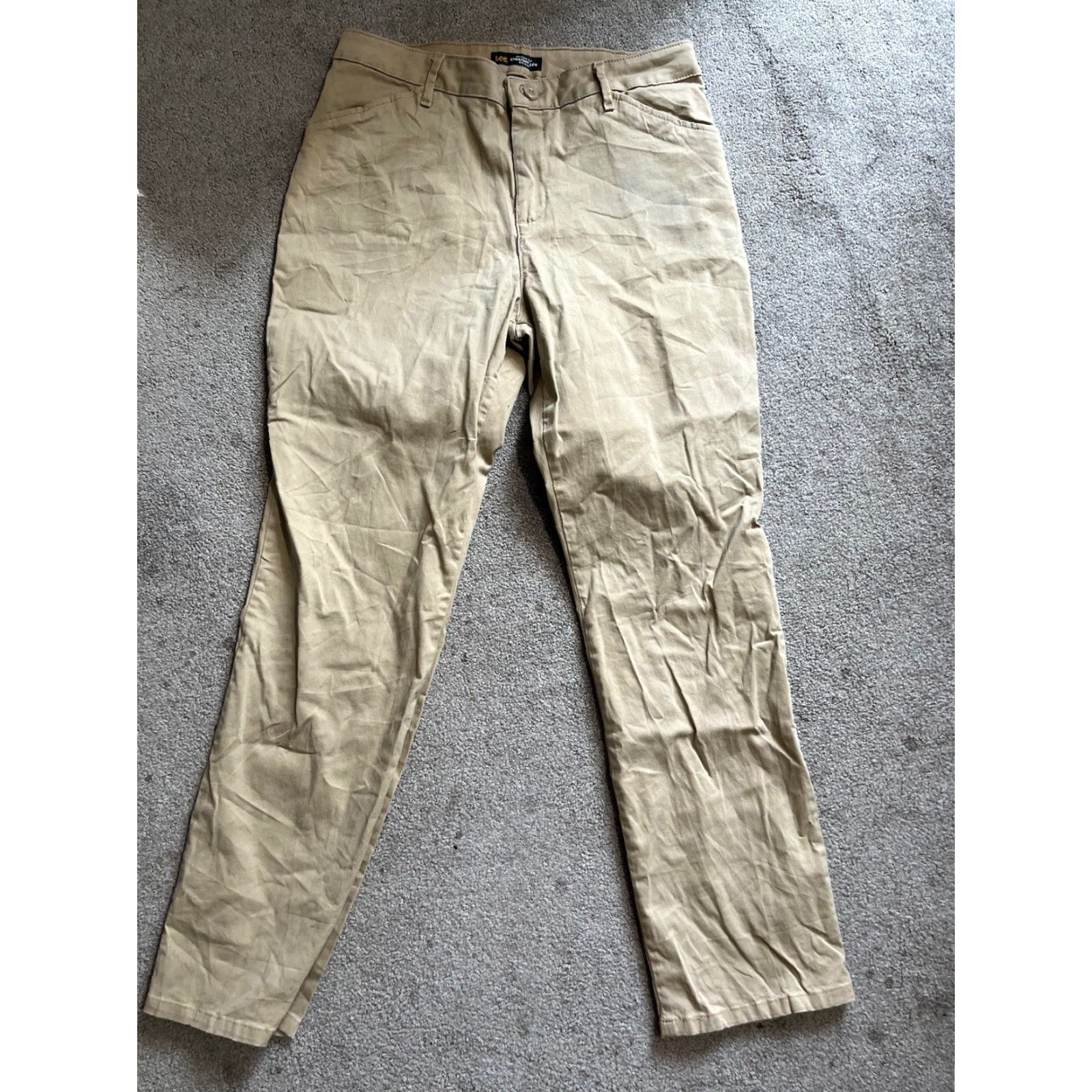 Lee Lee Women’s Pants Regular Fit Straight Leg Mid Rise Khaki 8S Beige Formal Pants Women Straight Leg 8S Lee Size 30" / US 8 / IT 44 - 2 Thumbnail