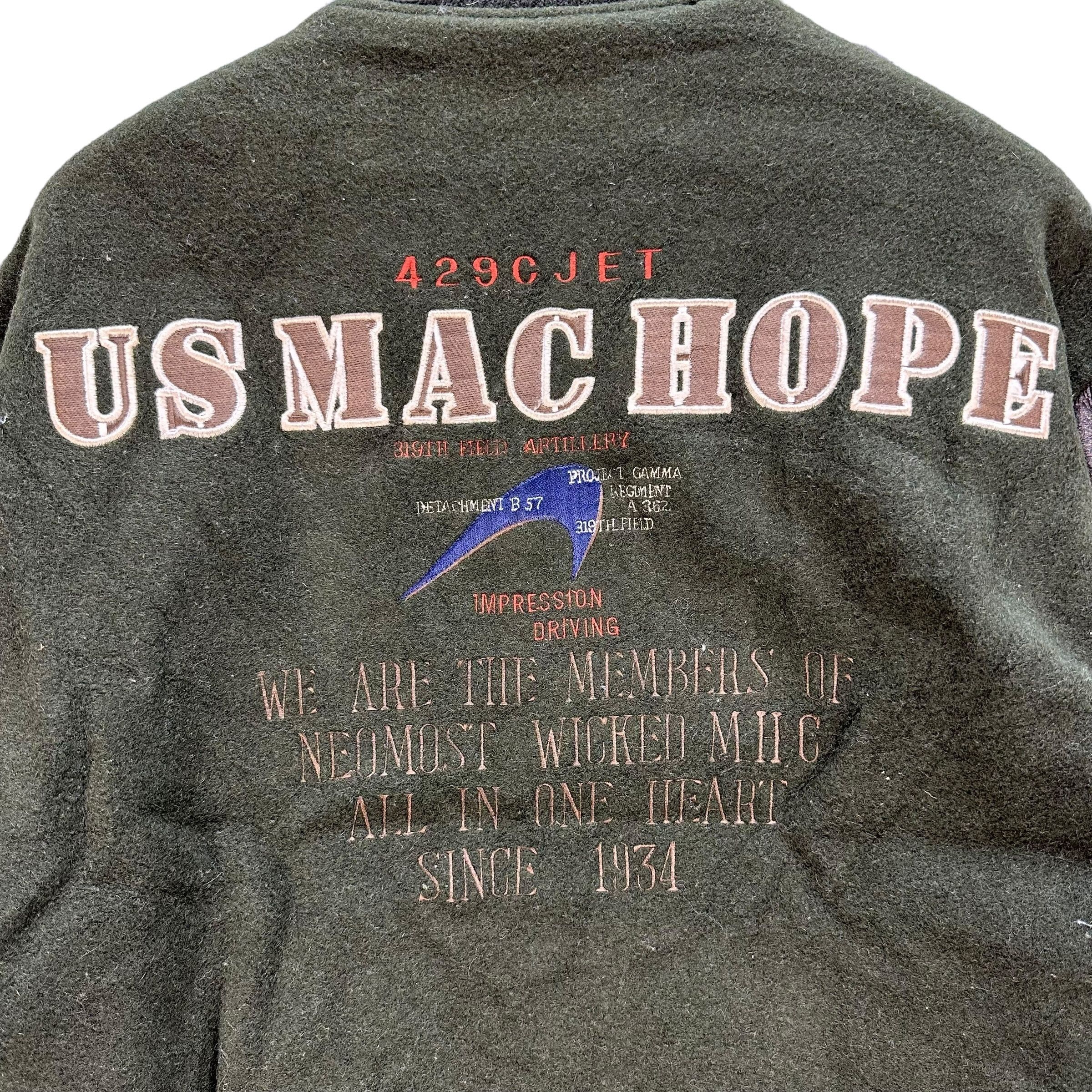 Vintage US MAC HOPE Big Logo Leather Wool Stadium Jacket #A11-0265 Size US L / EU 52-54 / 3 - 2 Thumbnail