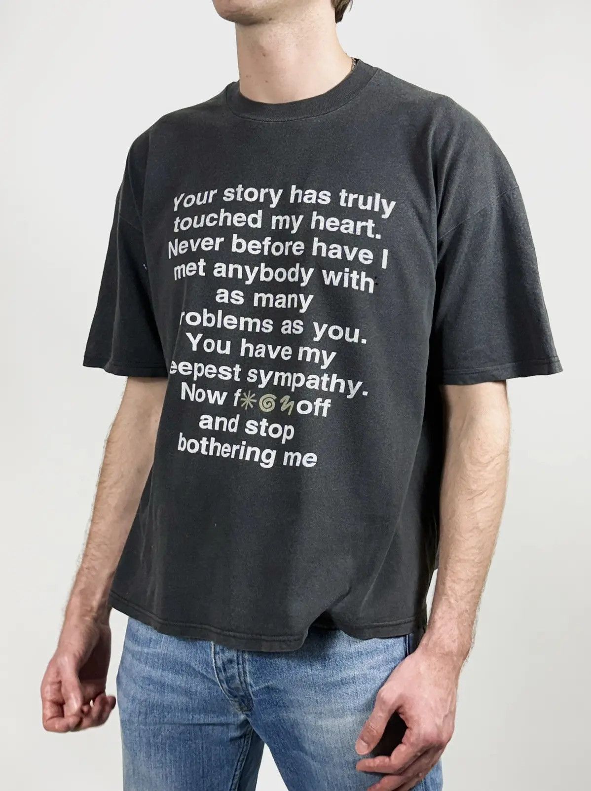 Vintage Vintage 90s Fuck Off Poem Faded T-Shirt Tee Size US XL / EU 56 / 4 - 2 Thumbnail