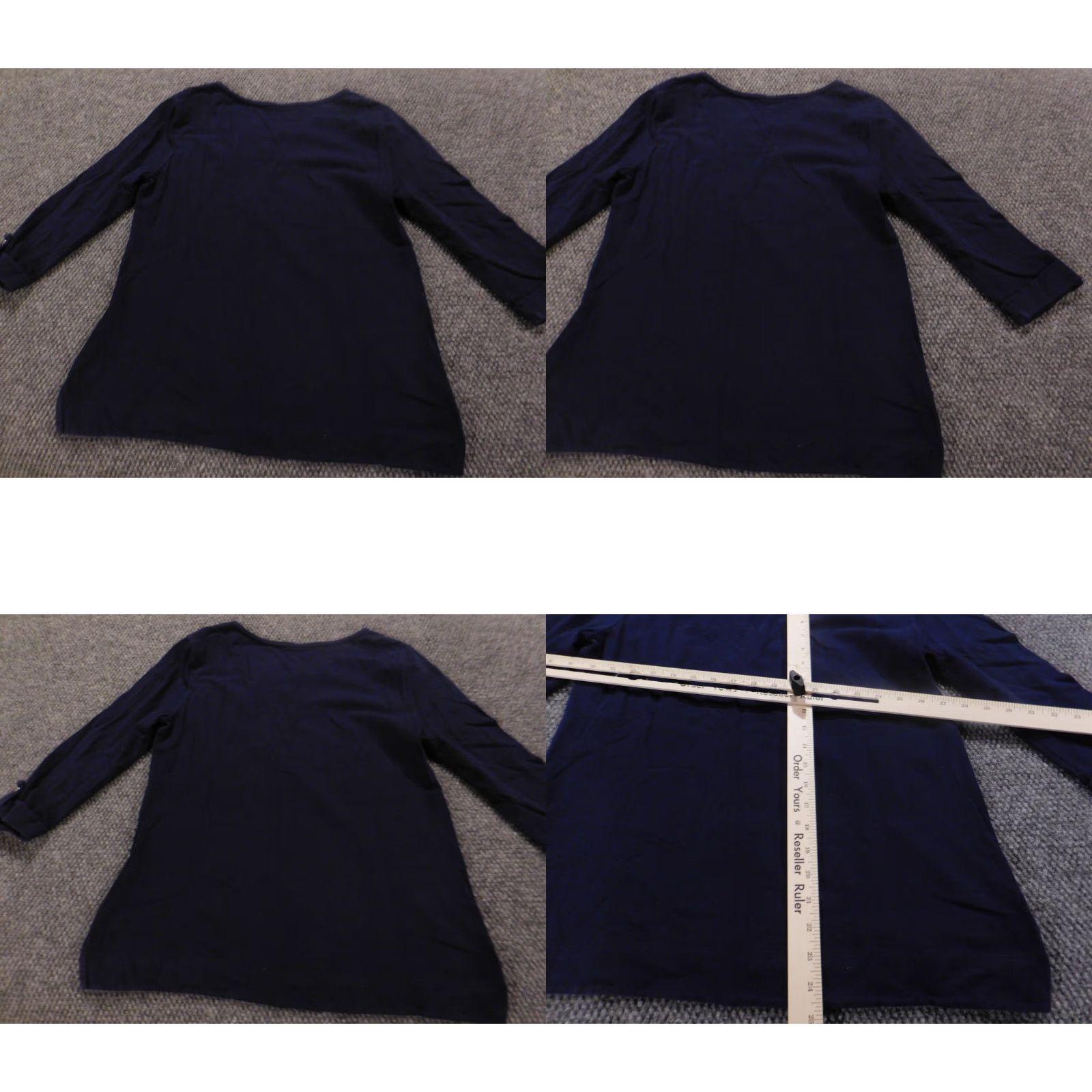 Croft & Barrow Croft & Barrow Blouse Womens Regular Shirt Blue Striped Crew Neck Long Sleeve Stretch Breathable Cotton Polyester Rayon Casual Size M / US 6-8 / IT 42-44 - 8 Thumbnail