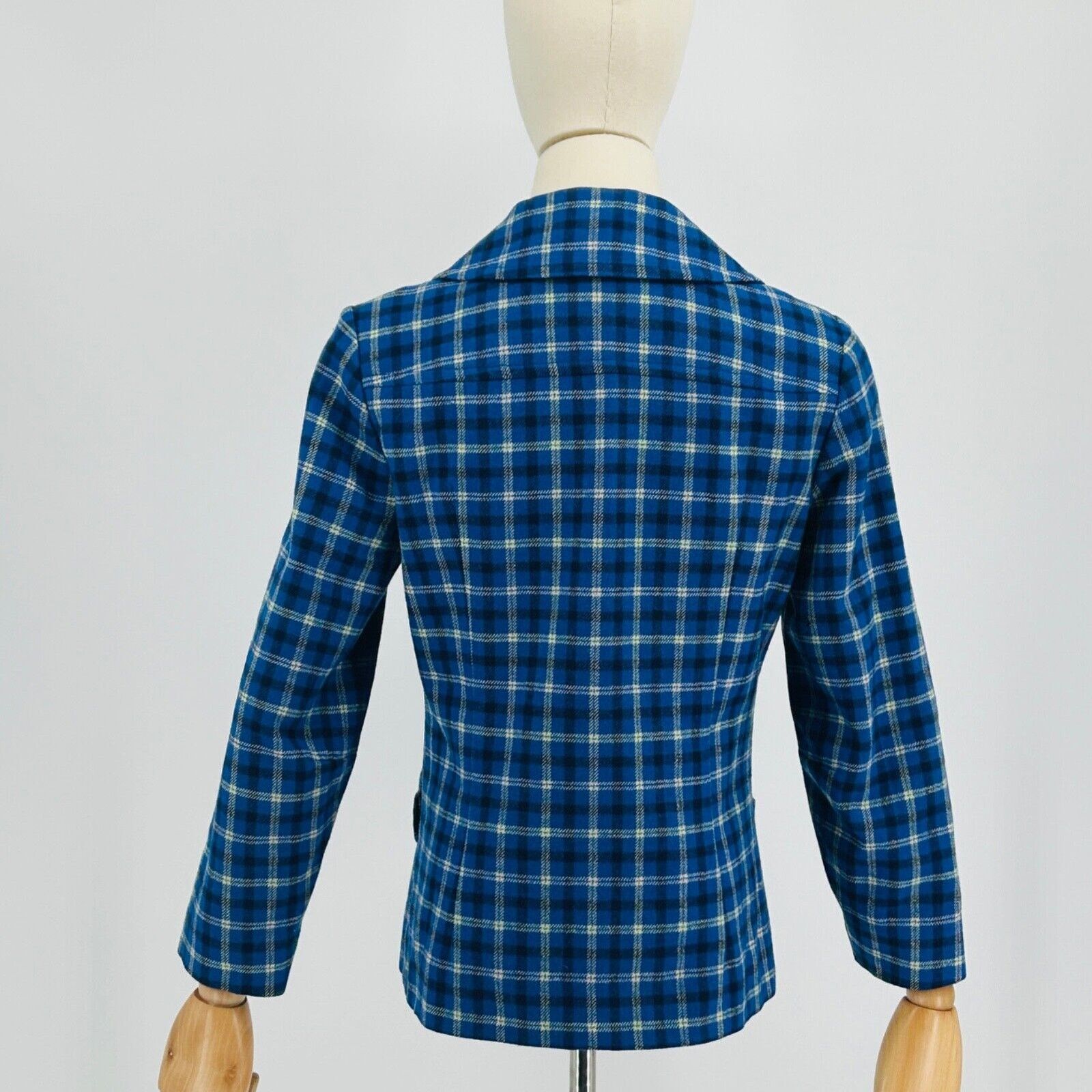 Pendleton 60s/70s Pendleton Blue Plaid 100% WOOL Preppy Jacket Size M Size M / US 6-8 / IT 42-44 - 5 Thumbnail