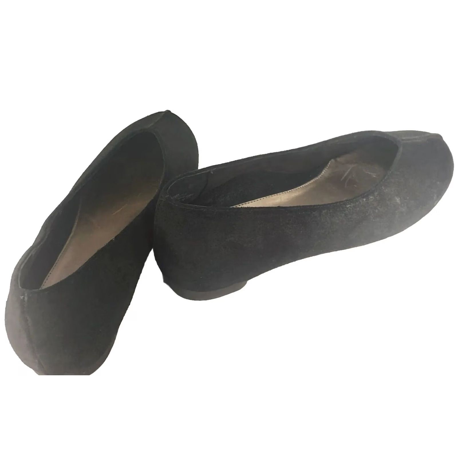 Aetrex Aetrex Camie Flat Women Suede Split Toe Orthopedic Memory Foam Cushioned Arch Support Slip On 8M Black Size US 8 / IT 38 - 4 Thumbnail