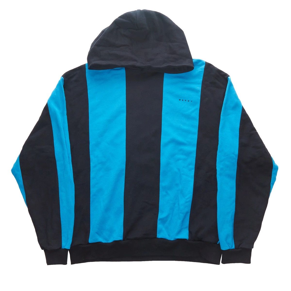 Marni MARNI BLACK BLUE PATTERN PRINT STRIPED HOODIE Size US L / EU 52-54 / 3 - 1 Thumbnail