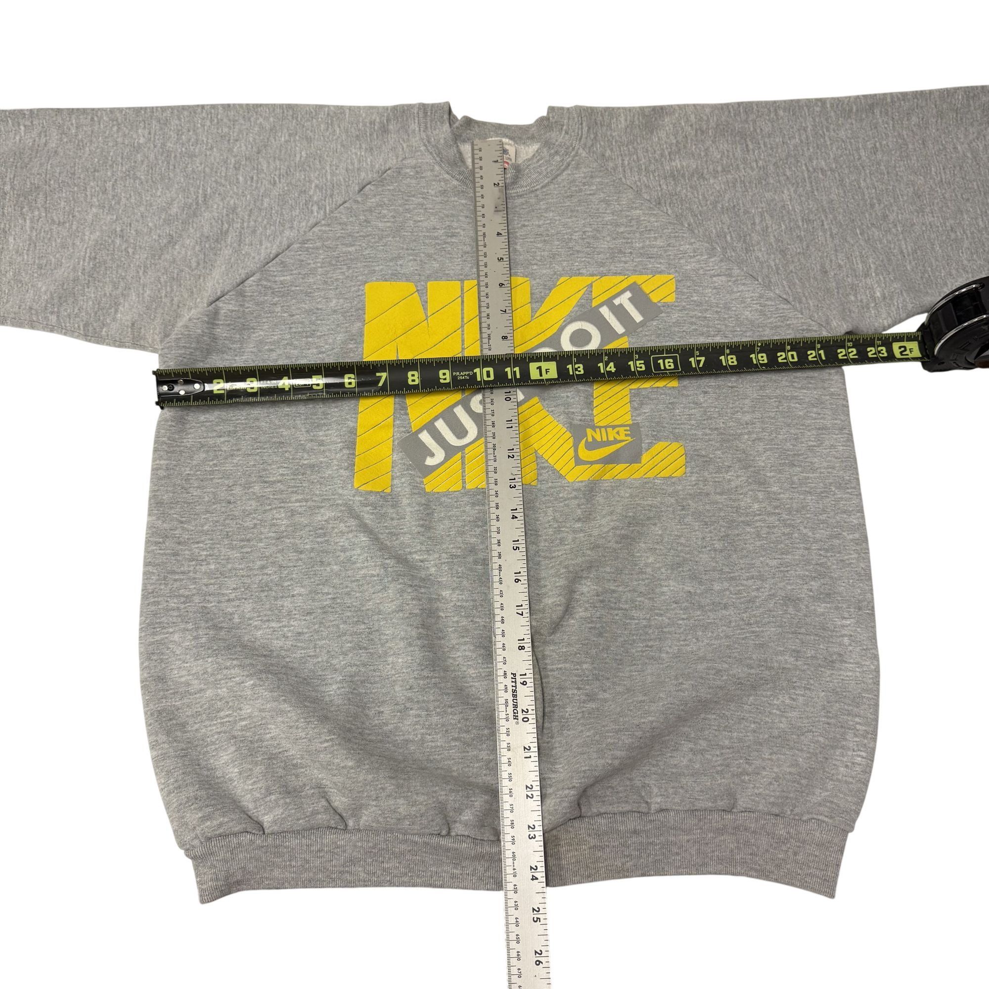 Fruit Of The Loom Vtg Heather Yellow NIKE Just Do It 50/50 RAGLAN Sweatshirt Size US XL / EU 56 / 4 - 6 Thumbnail