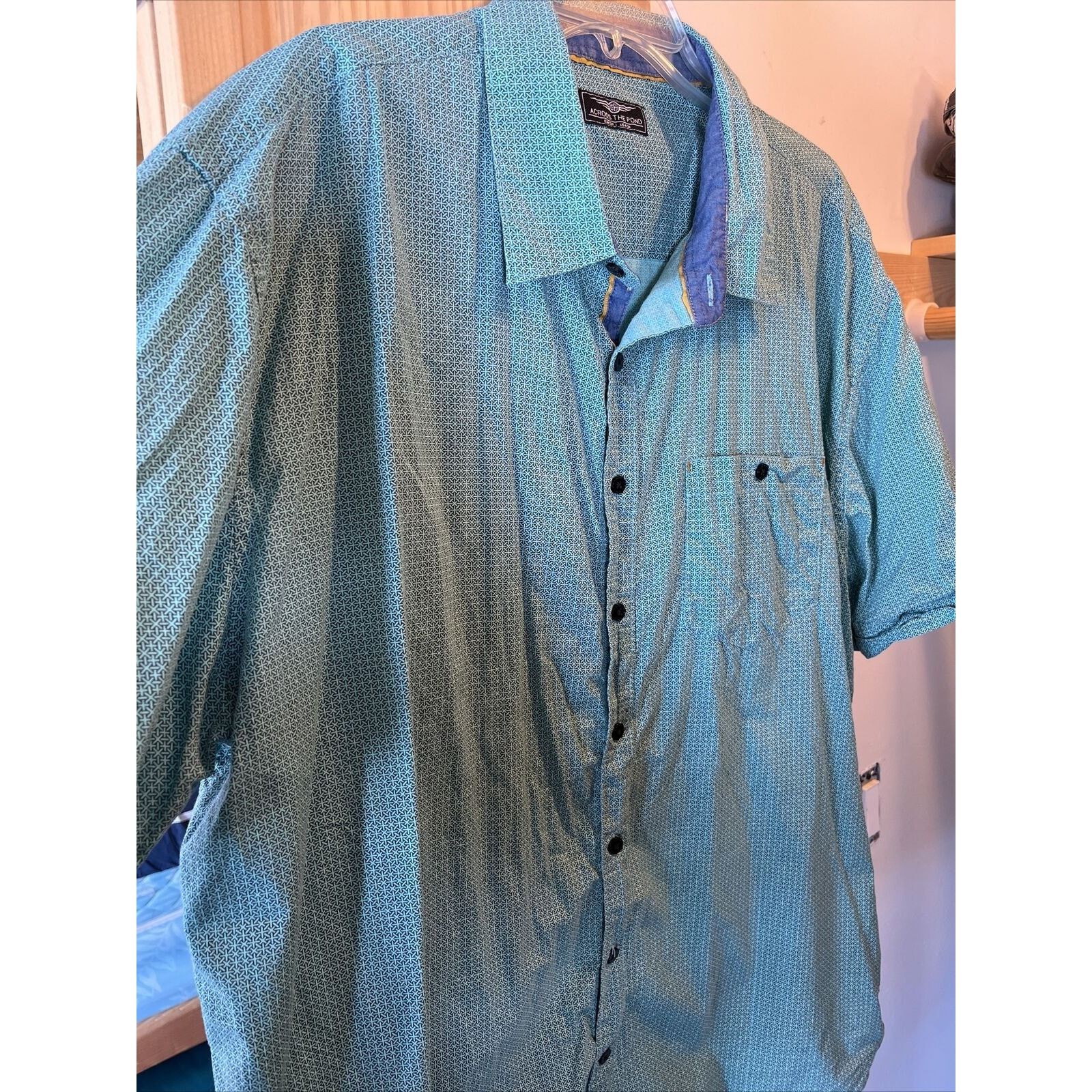 Other Across The Pond Men’s 3X Blue Green Button Down Cotton Shirt Size US XXL / EU 58 / 5 - 3 Thumbnail