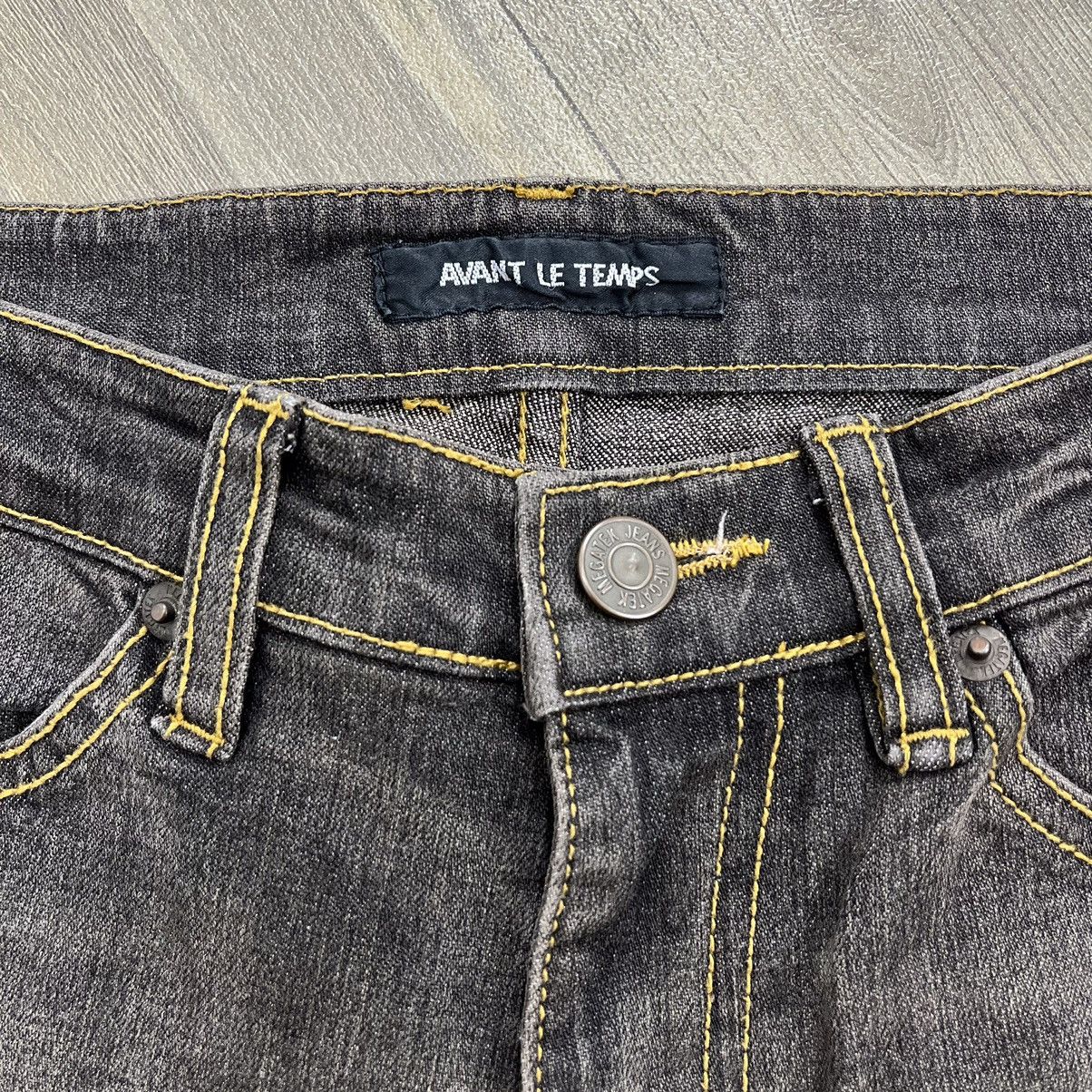 If Six Was Nine × Japanese Brand × Le Grande Bleu (L.G.B.) Y2K Avant Le Temps Waxed Leather Faded Flare Jeans Bootcut Size 27" / US 4 / IT 40 - 5 Thumbnail