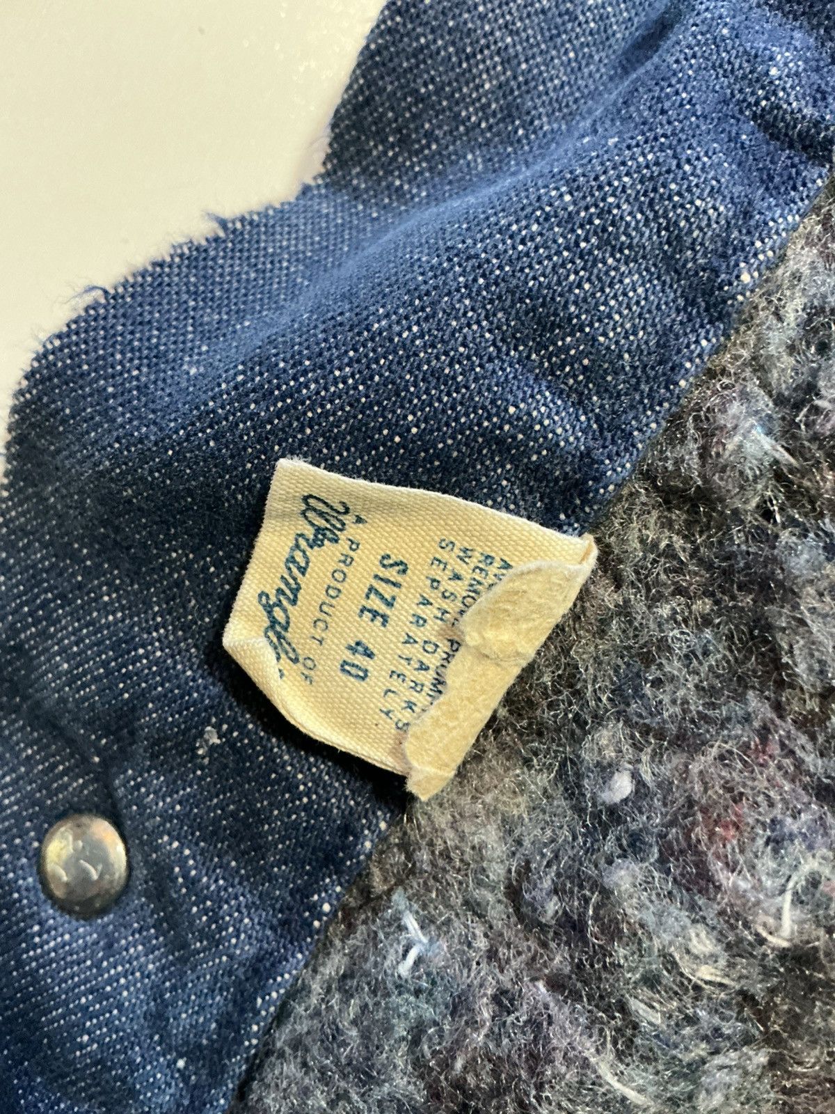 Wrangler Vintage 70s Wrangler Blanket Lined Denim Chore Jean Jacket Size US S / EU 44-46 / 1 - 4 Thumbnail