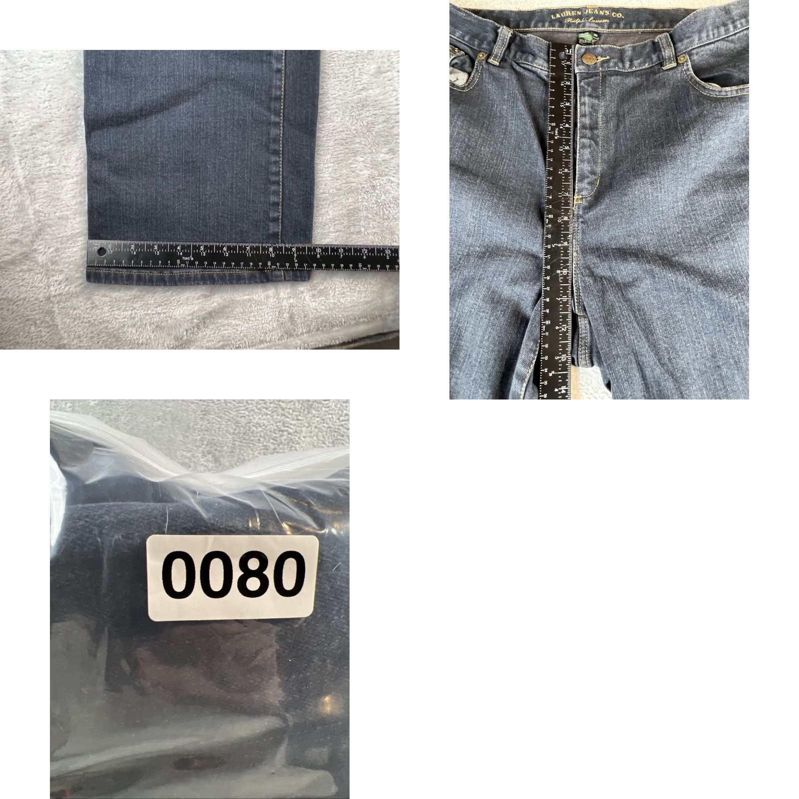 Ralph Lauren VINTAGE Lauren Ralph Lauren Jeans Co. Flare Jeans Women's 14W 36x30.25 Blue Denim Logo 90s City Womens Jeans Size 36" / US 14 / IT 50 - 8 Thumbnail