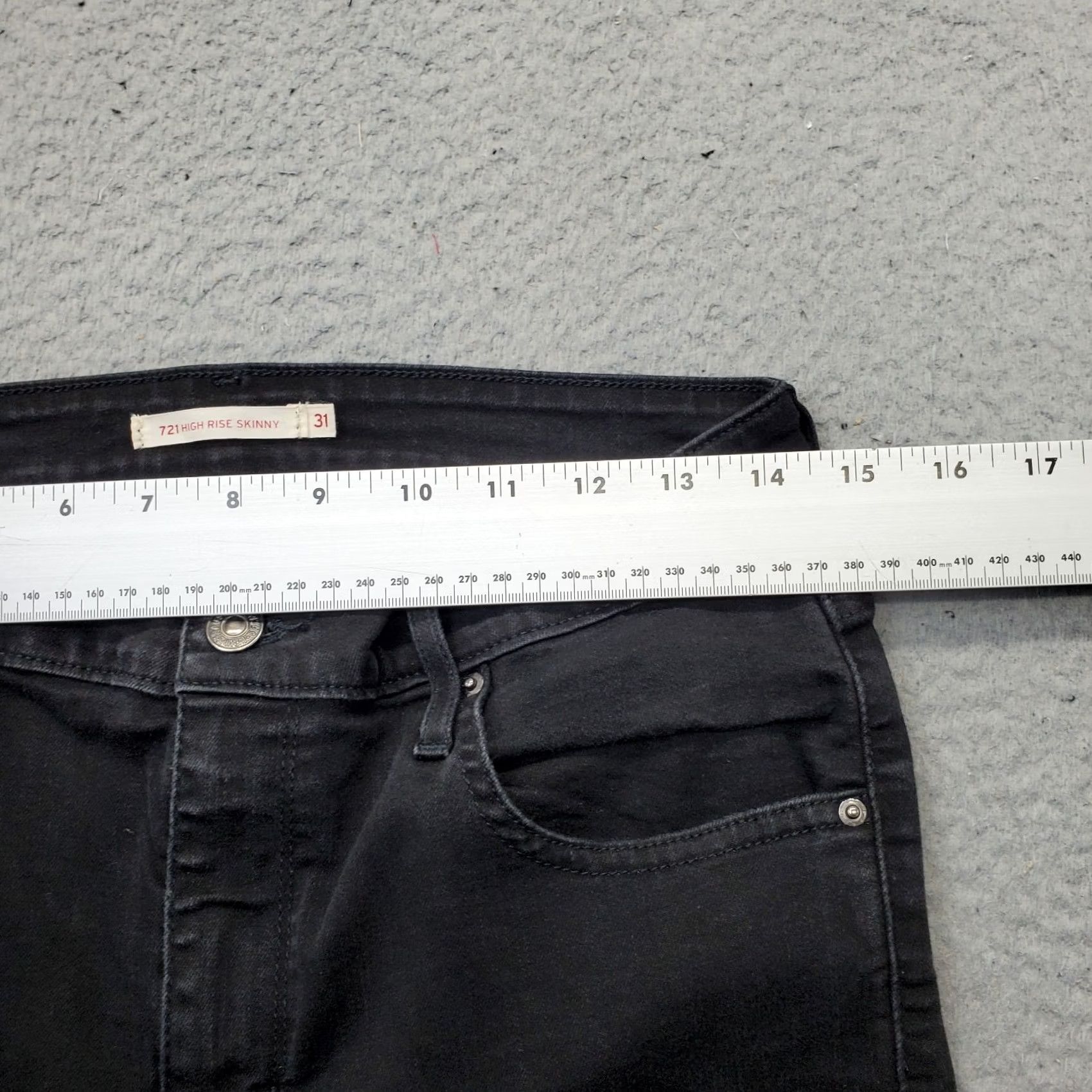 Levi's Levi's 721 Skinny Jeans Womens Black Denim High Rise Stretch Streetwear Size 24" / US 00 / IT 34 - 6 Thumbnail