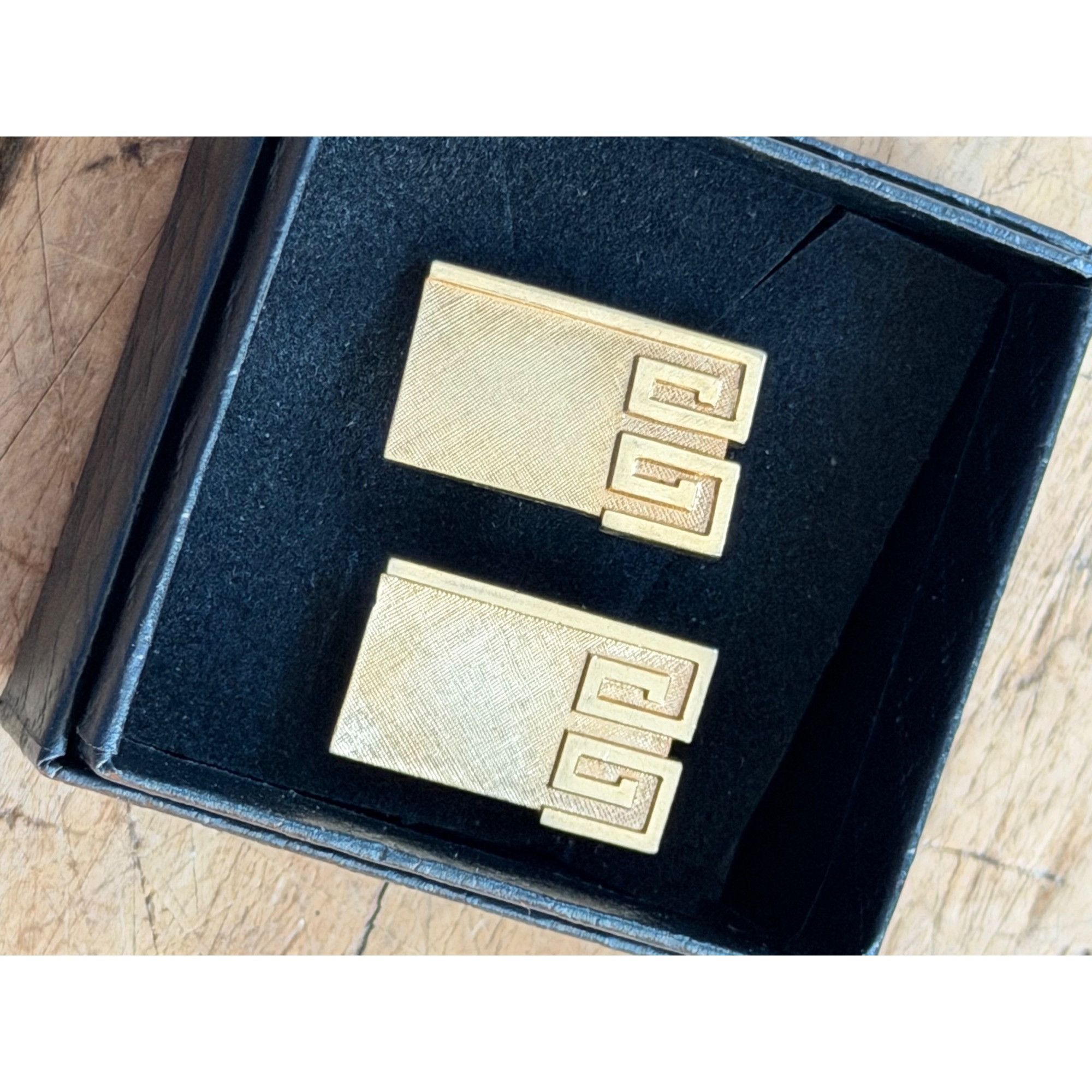 Other Gold-Tone Rectangular Greek Key Design Cufflinks Vintage Sty Size ONE SIZE - 5 Thumbnail