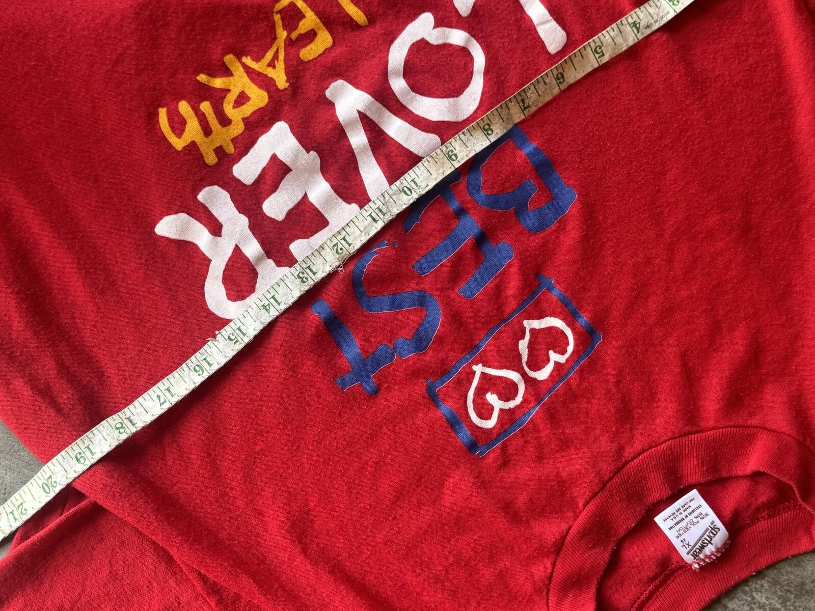 Salem Sportswear Mom Vintage 90s Best Lover on Earth Single Stitch Red Tee Size US XL / EU 56 / 4 - 3 Thumbnail
