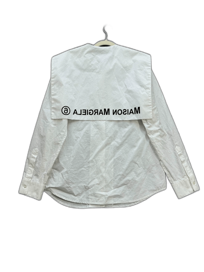 Maison Margiela Maison Margiela White Navy Collar Shirt Size M / US 6-8 / IT 42-44 - 1 Thumbnail