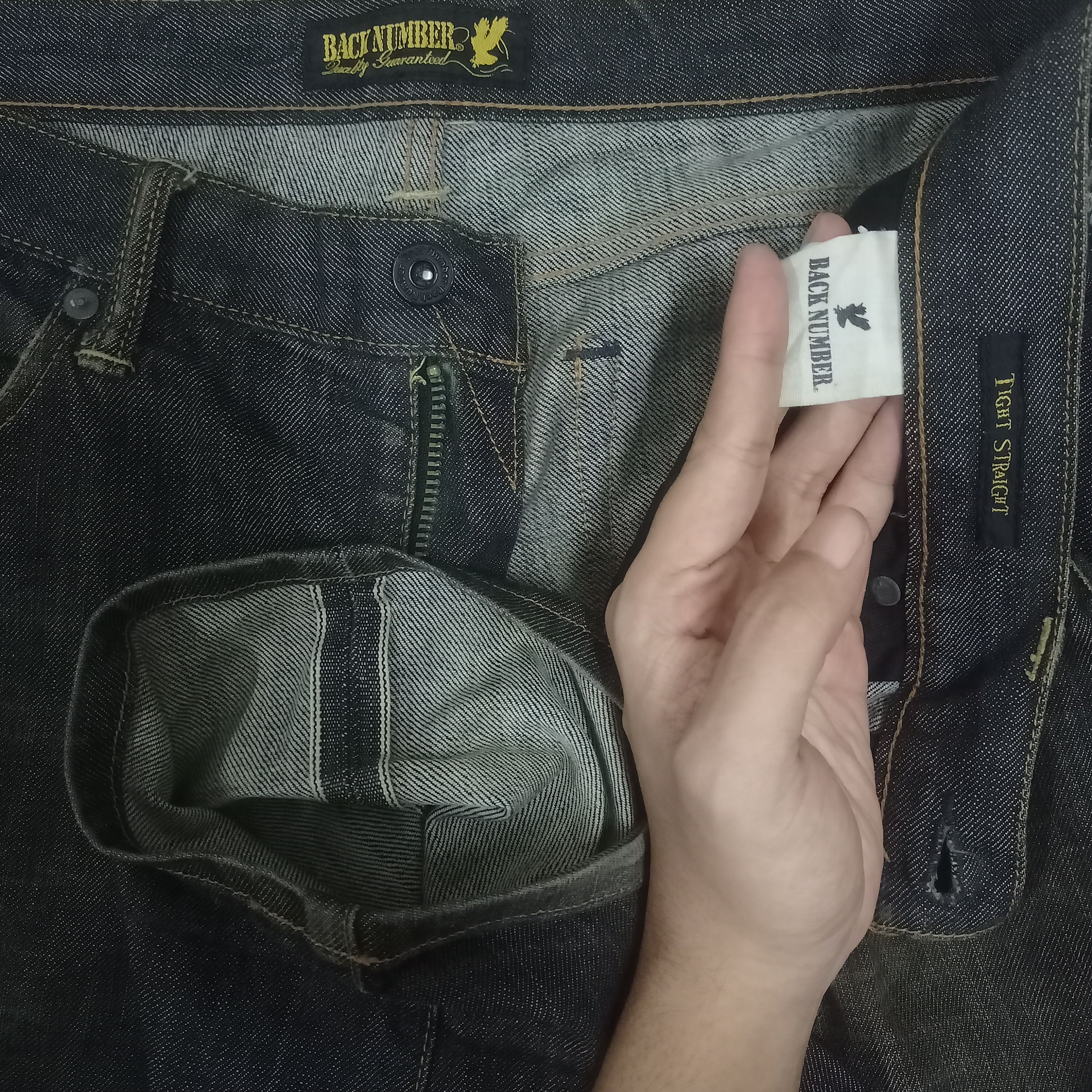 Japanese Brand Vintage Japanese Back Number Selvedge Loose Jeans Size US 37 - 3 Thumbnail