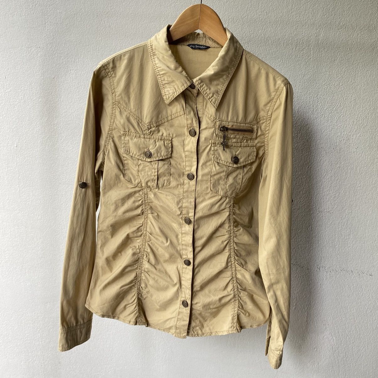 Japanese Brand Y2K PUNK SKY bumble Beige Utility Shirt Size M / US 6-8 / IT 42-44 - 12 Thumbnail