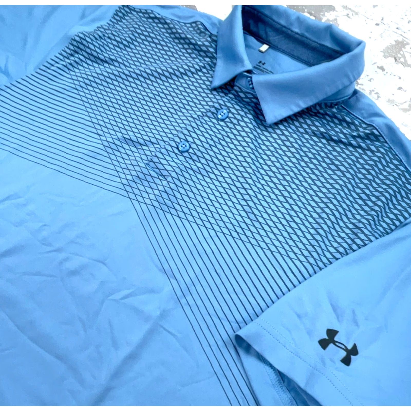 Under Armour Under Armour Polo Shirt Men L Blue Black Loose Golf Tennis Performance HeatGear Size US L / EU 52-54 / 3 - 3 Thumbnail