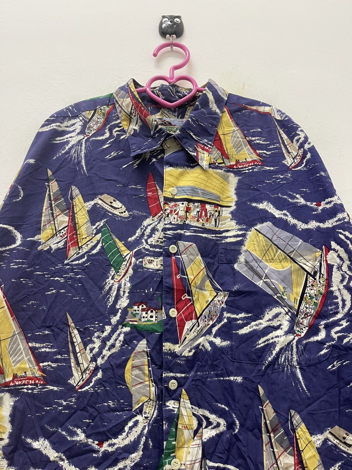 Reyn Spooner Rare Vintage REYN SPOONER USA Yatch Team Full All Over Print Size US XL / EU 56 / 4 - 2 Thumbnail