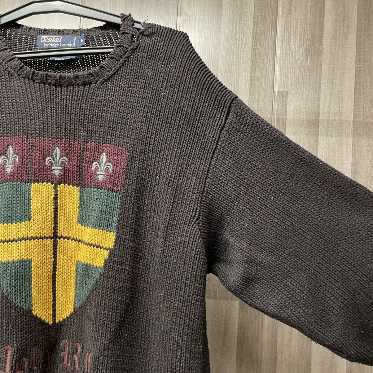 Ralph Lauren Vintage Polo Ralph Lauren Shield Crest Knit Sweater💥 Size US L / EU 52-54 / 3 - 7 Thumbnail