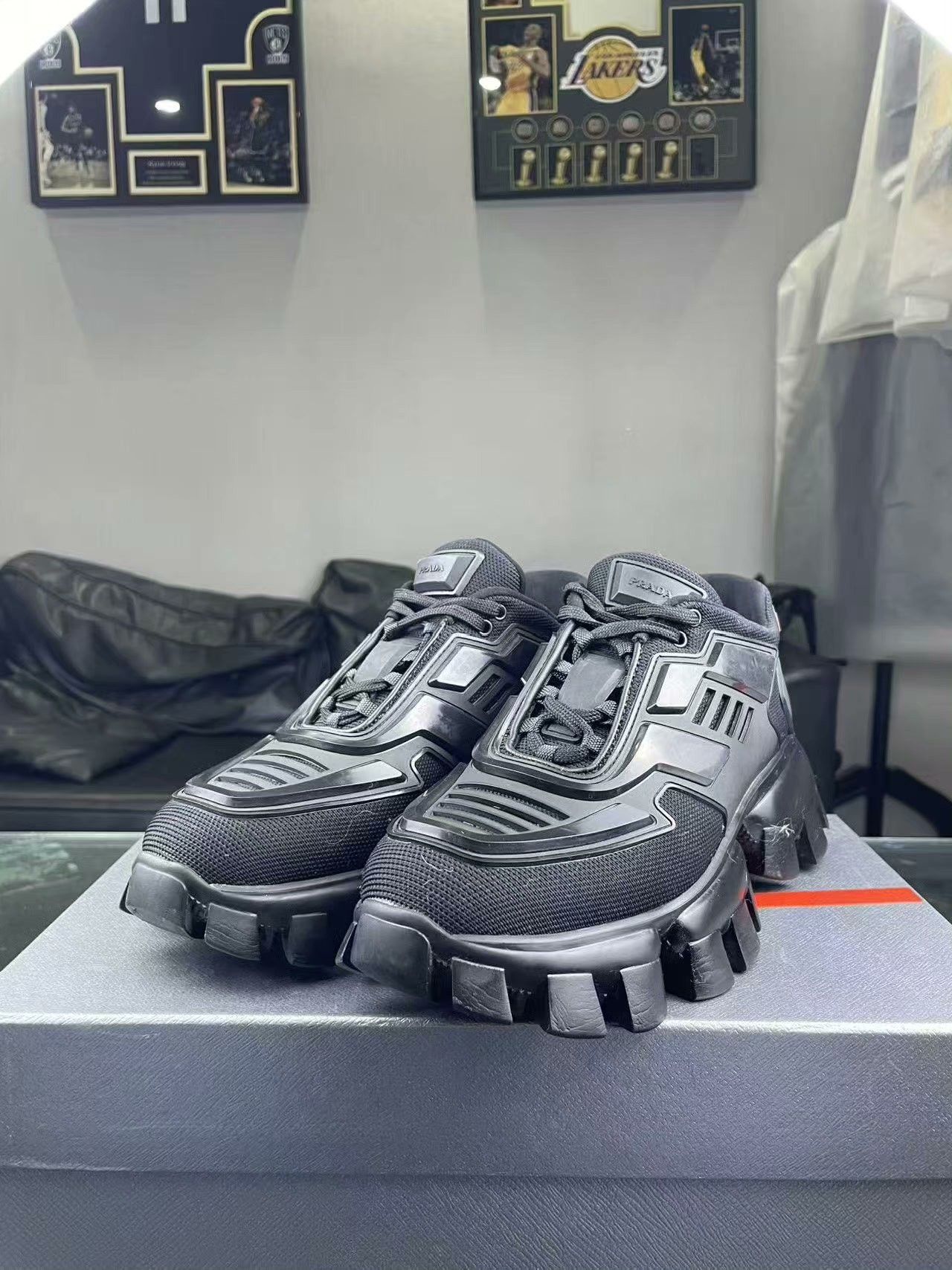 Prada Prada Techwear Black Lowtop Sneakers 37 Women Size US 6.5 / IT 36.5 - 1 Thumbnail
