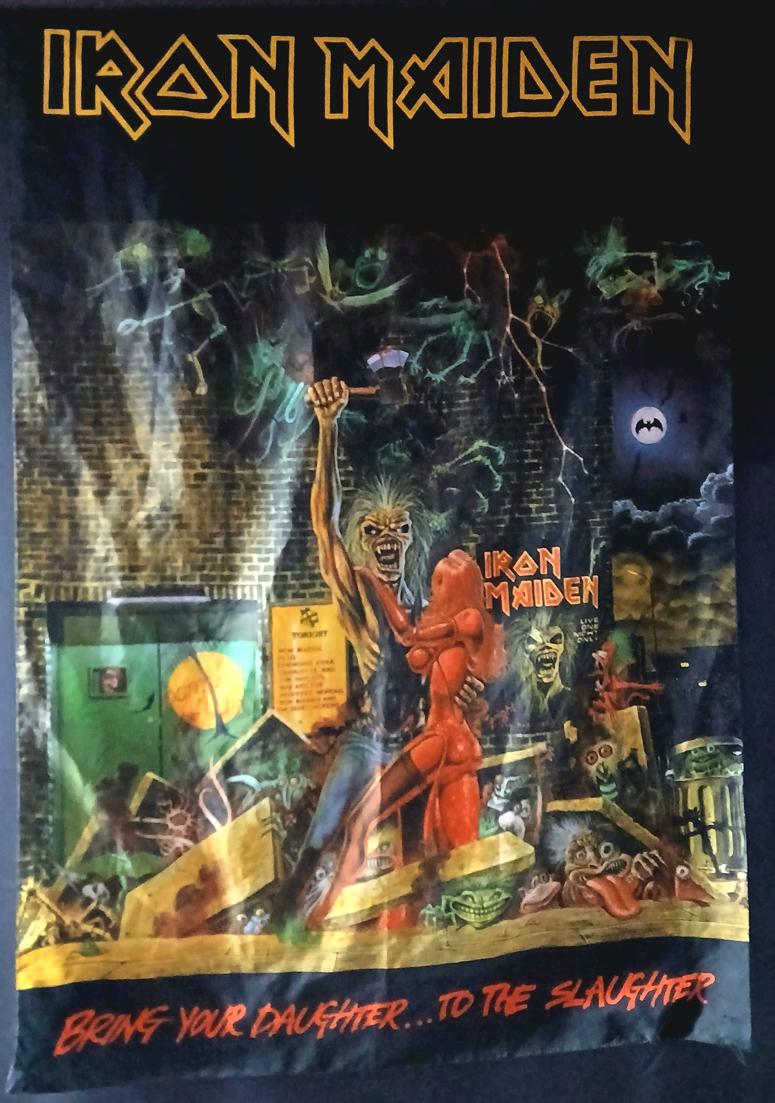 Vintage Iron Maiden Bring your daughter to the slaughter 1990 FLAG Size ONE SIZE - 1 Thumbnail