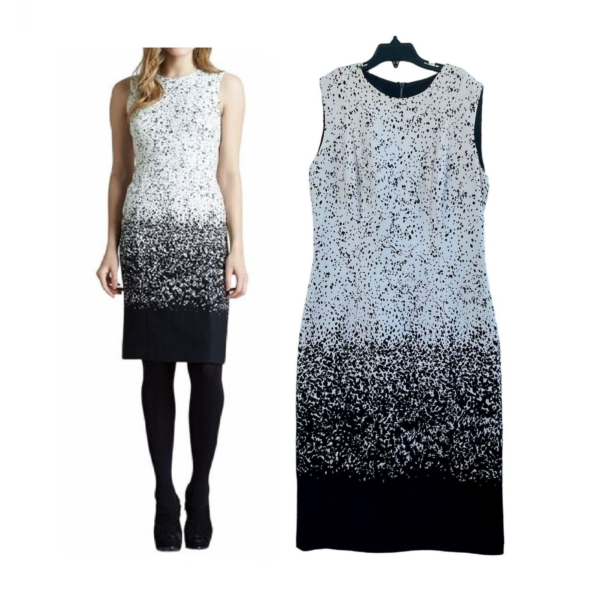 Burberry Burberry Wool Black Ivory Speckle Shift Degrade Sheath Wome Size M / US 6-8 / IT 42-44 - 1 Thumbnail